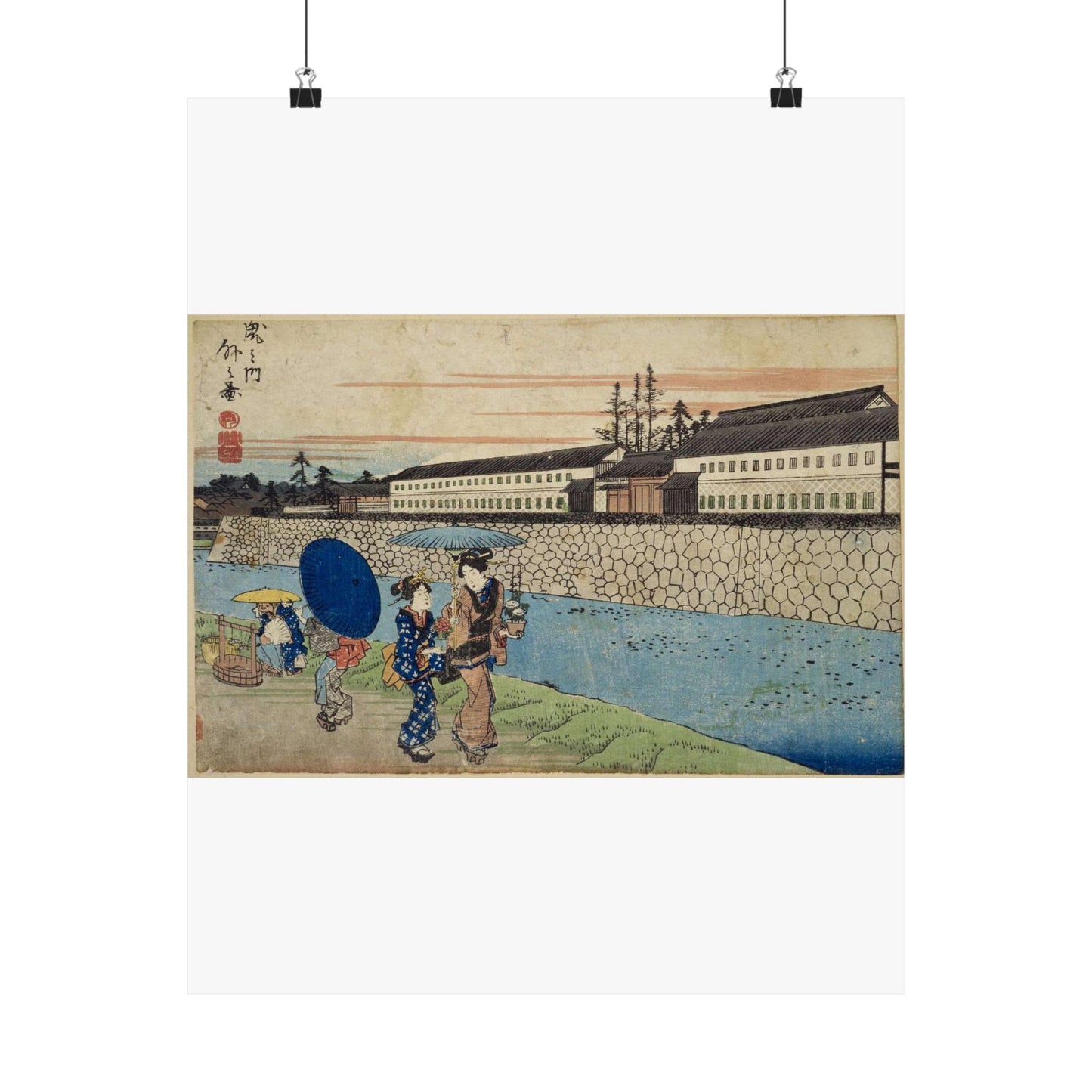 NDL-DC 1308377-Utagawa Hiroshige-江戸勝景 虎之門外之図-crd High Quality Matte Wall Art Poster for Home, Office, Classroom