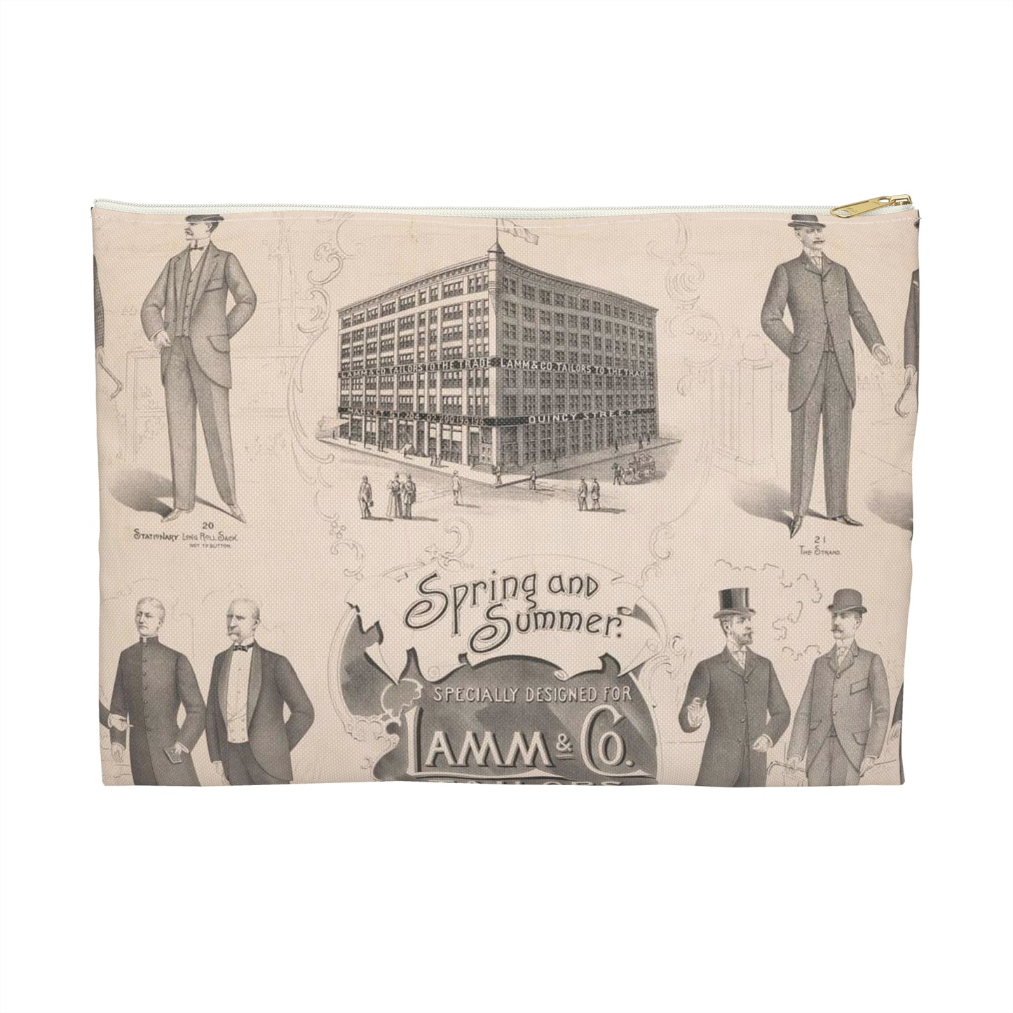 Spring and summer. Specially designed for Lamm & Co. tailors to the trade Large Organizer Pouch with Black Zipper