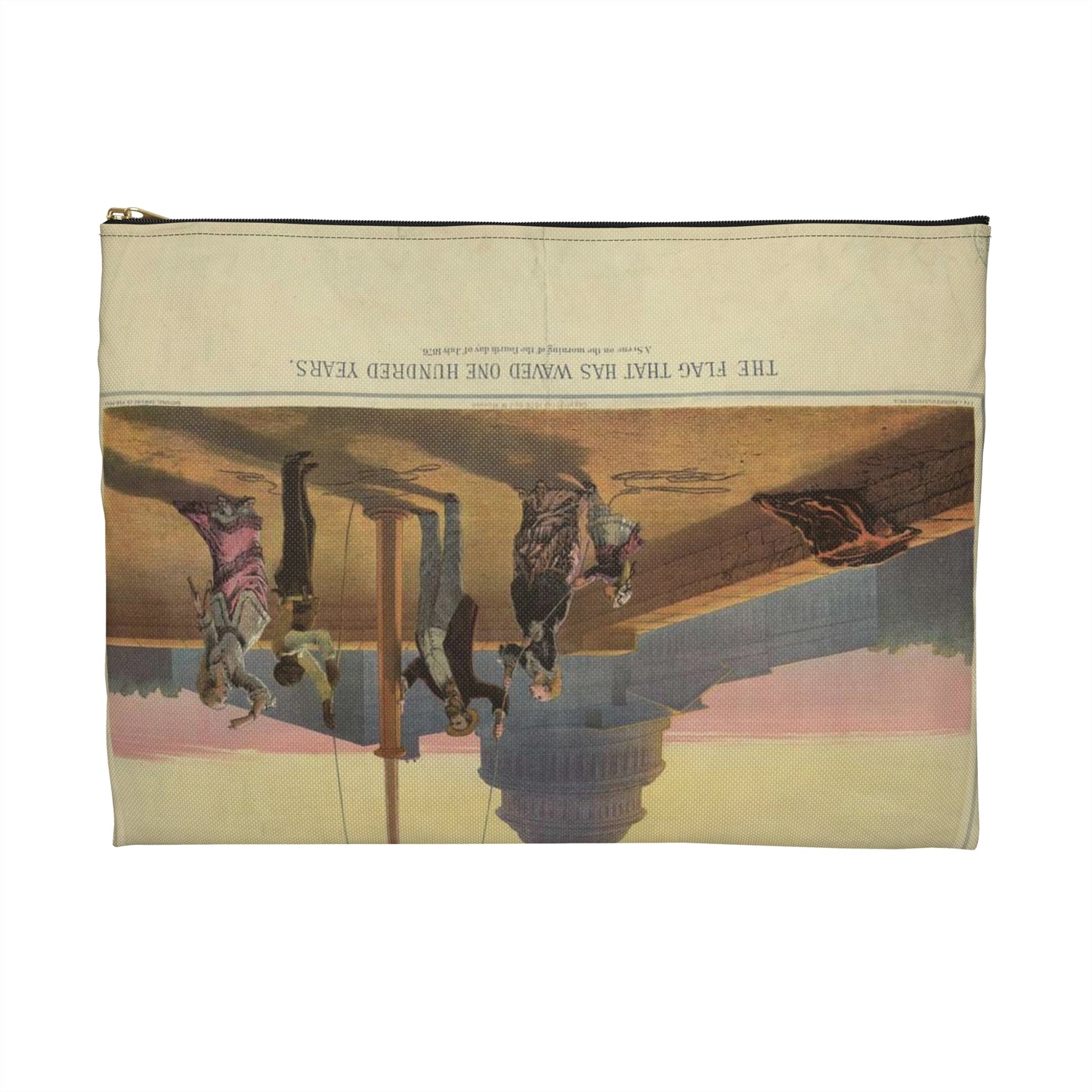 The flag that has waved one hundred years--A scene on the morning of the fourth day of July 1876 / Fabronius ; E.P. & L. Restein's oilchromo, Philadelphia. ; National Chromo Co. pub., Philadelphia. Large Organizer Pouch with Black Zipper