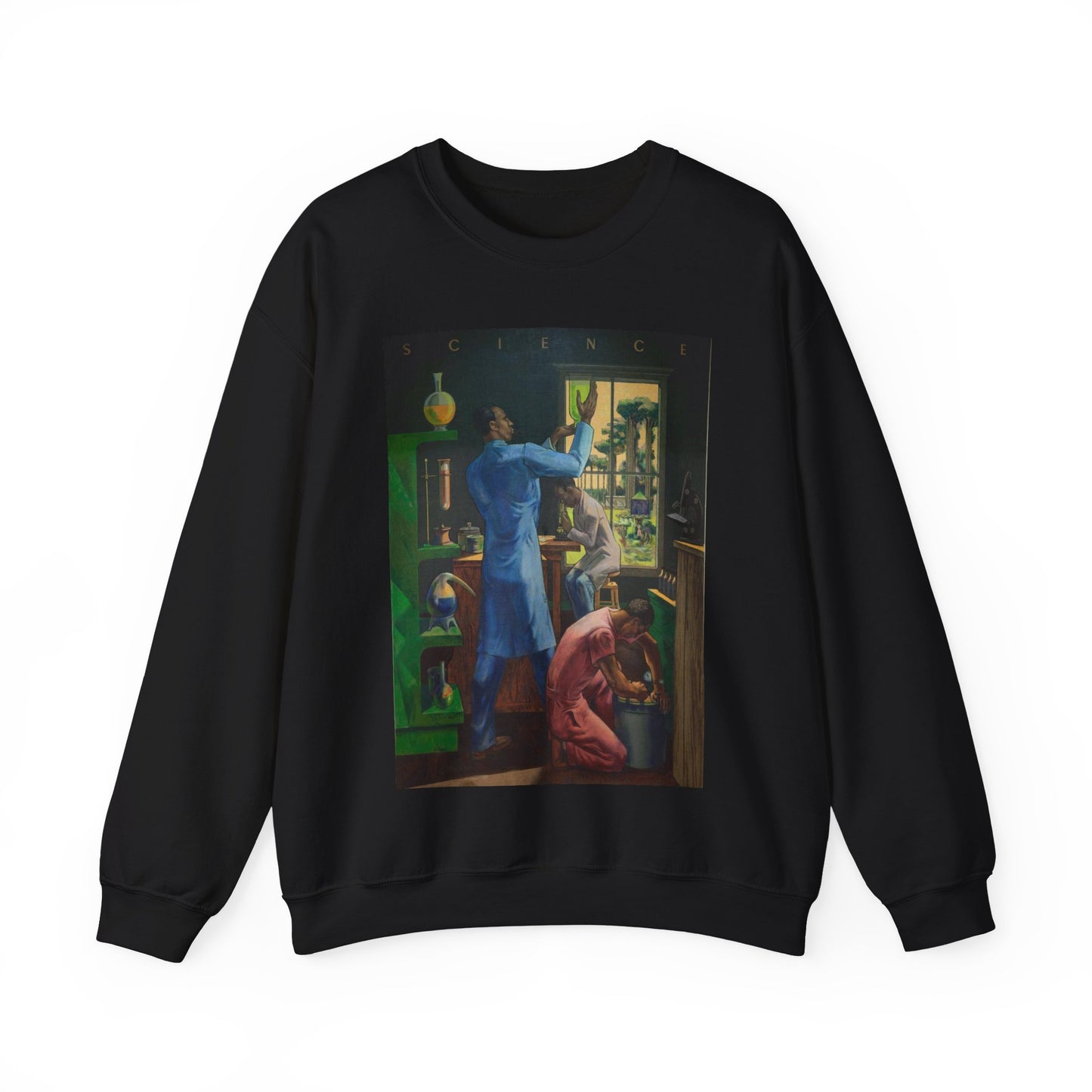 Mural "Religion," by Millard Owen Sheets at the Department of Interior Building, Washington, D.C. Black Heavy Blend Adult Crew Neck SweatShirt