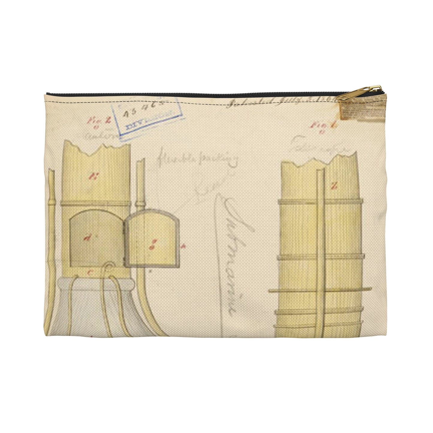 Patent drawing - Drawing of Submarine Telescope Public domain  image Large Organizer Pouch with Black Zipper