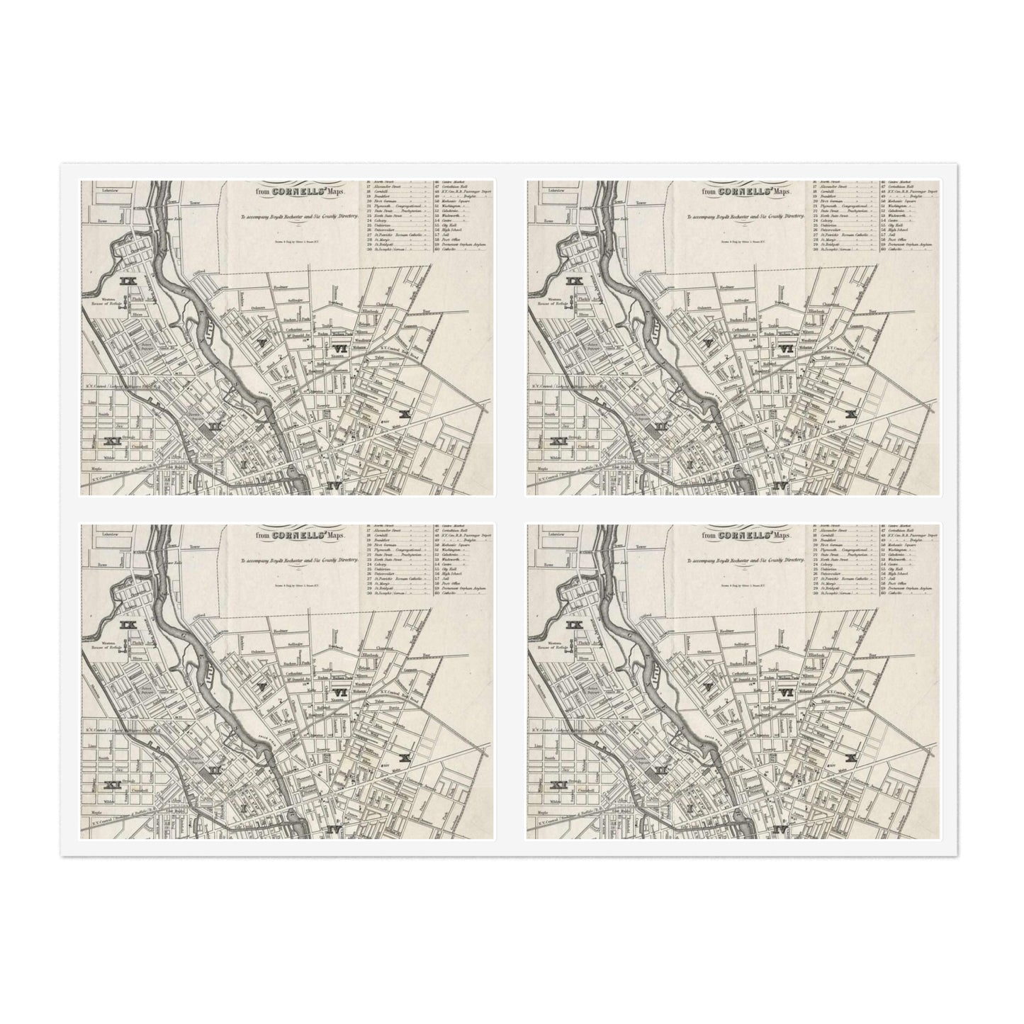 Map of the city of Rochester : from Cornells' Maps : to accompany Boyd's Rochester and six county directory / Laminated UV Protective Vinyl Stickers