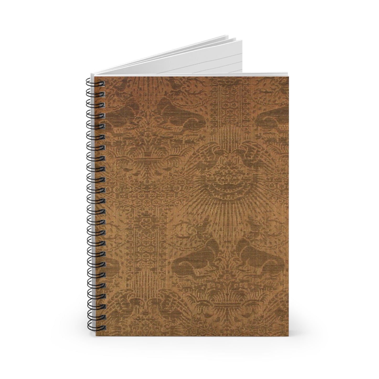 Textile Fragment with Recumbent Harts, Eagles, Clouds, and Sunrays Spiral Bound Ruled Notebook with Printed Cover