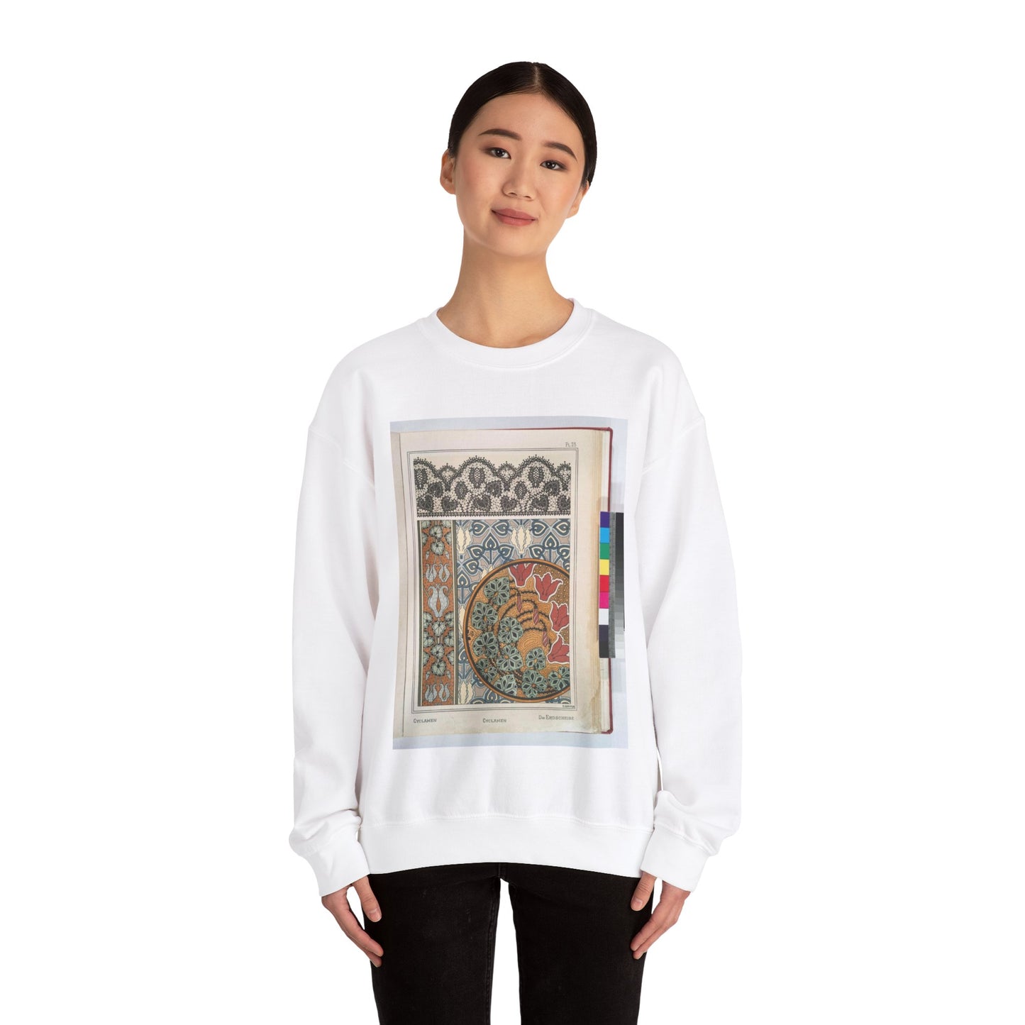 Cyclamen, E. Hervegh. Eugene Grasset, compiler White Heavy Blend Adult Crew Neck SweatShirt