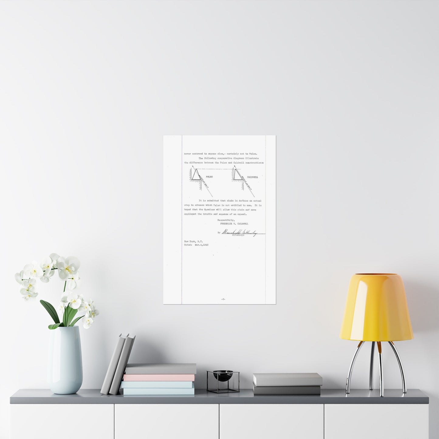 Patent Case File No. 2,298,194, Birdproofing, Inventor- Frederick W. Caldwell. - DPLA - 74c301010ed26c59dcbf62dd3cb26c47 (page 52) High Quality Matte Wall Art Poster for Home, Office, Classroom