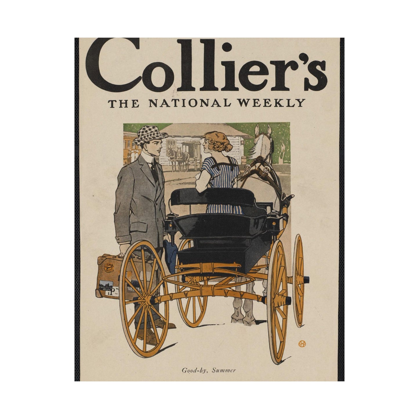 Collier's, the national weekly. Good-by, summer. High Quality Matte Wall Art Poster for Home, Office, Classroom