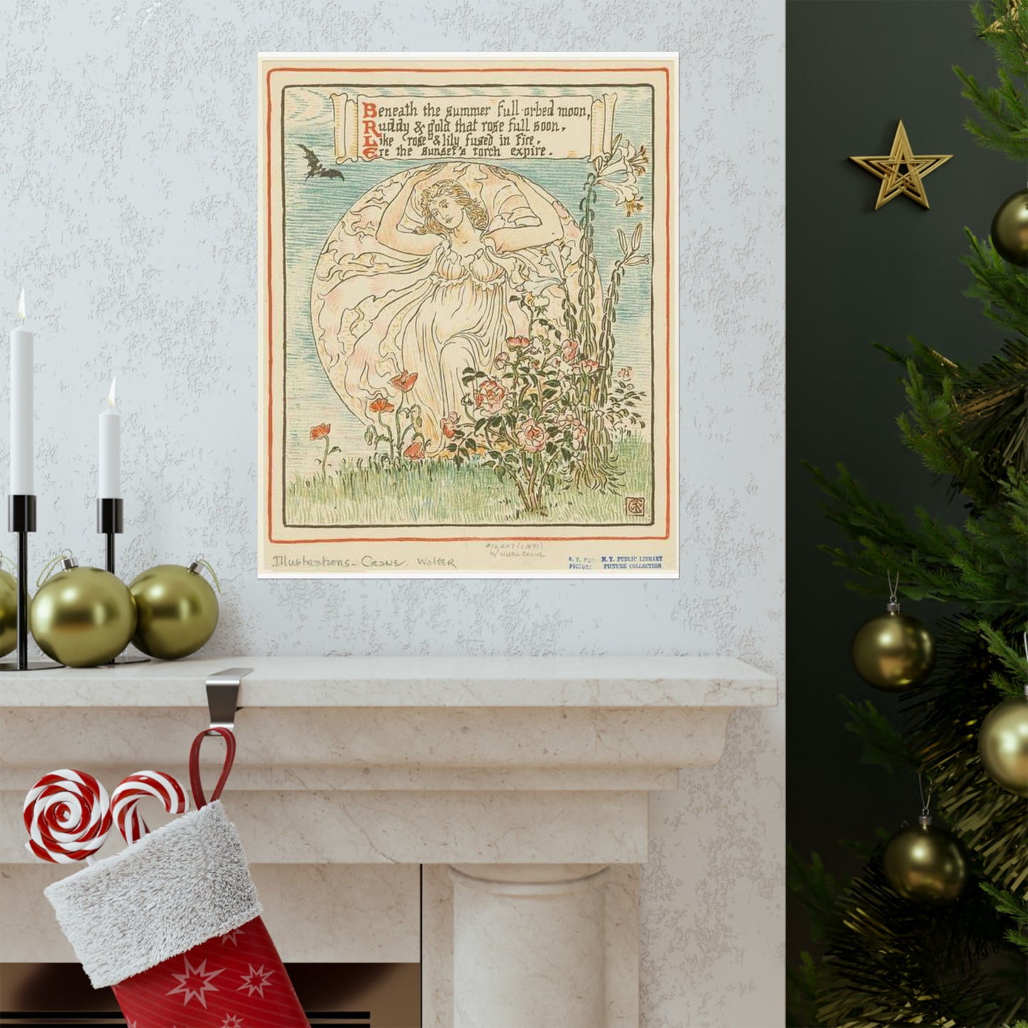Beneath the summer full-orbed moon, ruddy & gold that rose full soon." High Quality Matte Wall Art Poster for Home, Office, Classroom