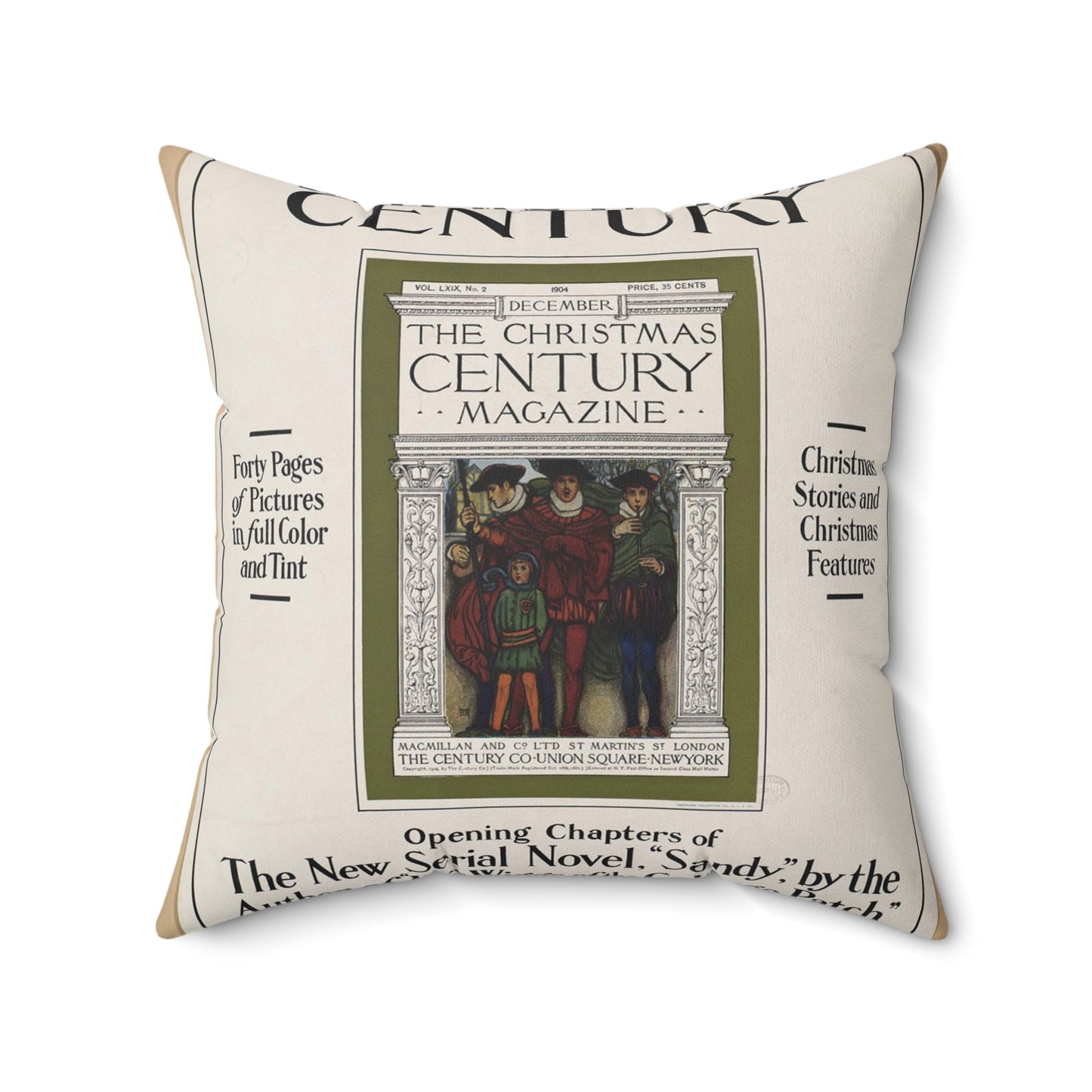 Christmas century, Art Nouveau poster Decorative Accent Square Pillow