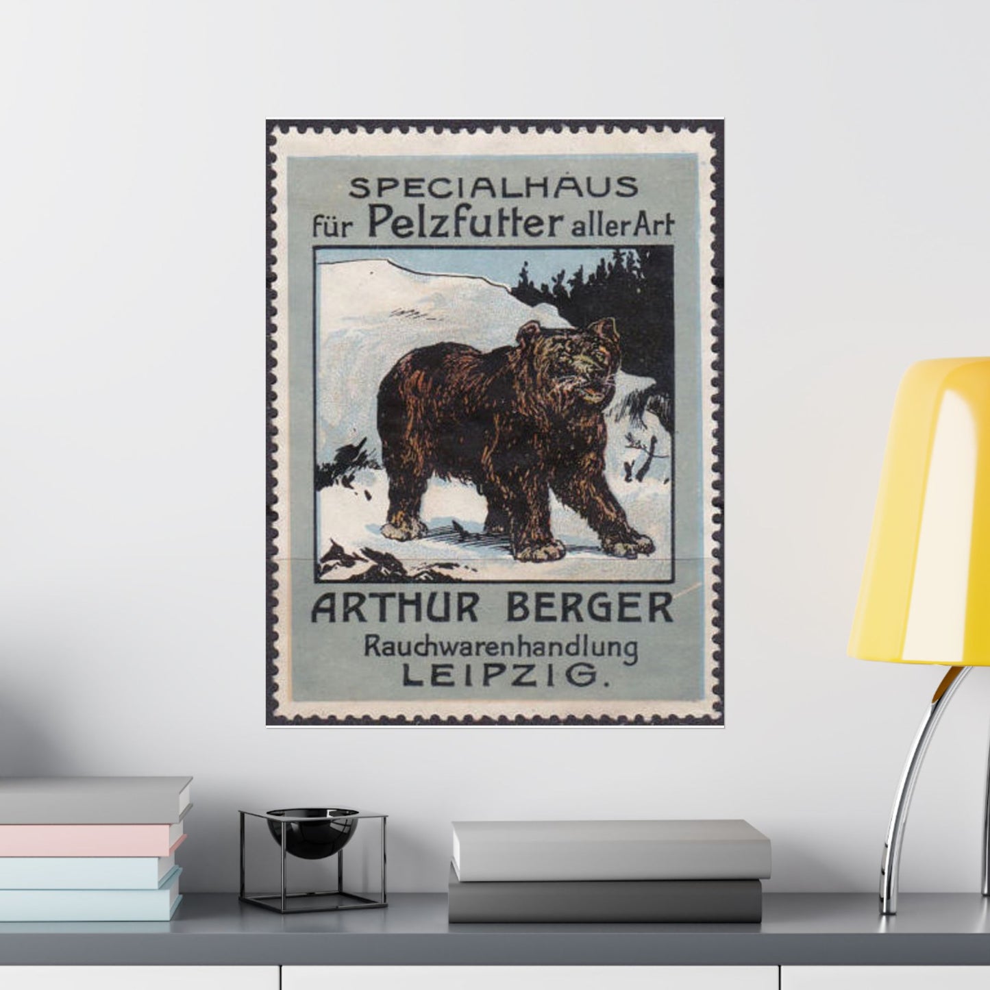 Arthur Berger, fur trader in Leipzig, c. 1910, brand advertisings (03) High Quality Matte Wall Art Poster for Home, Office, Classroom