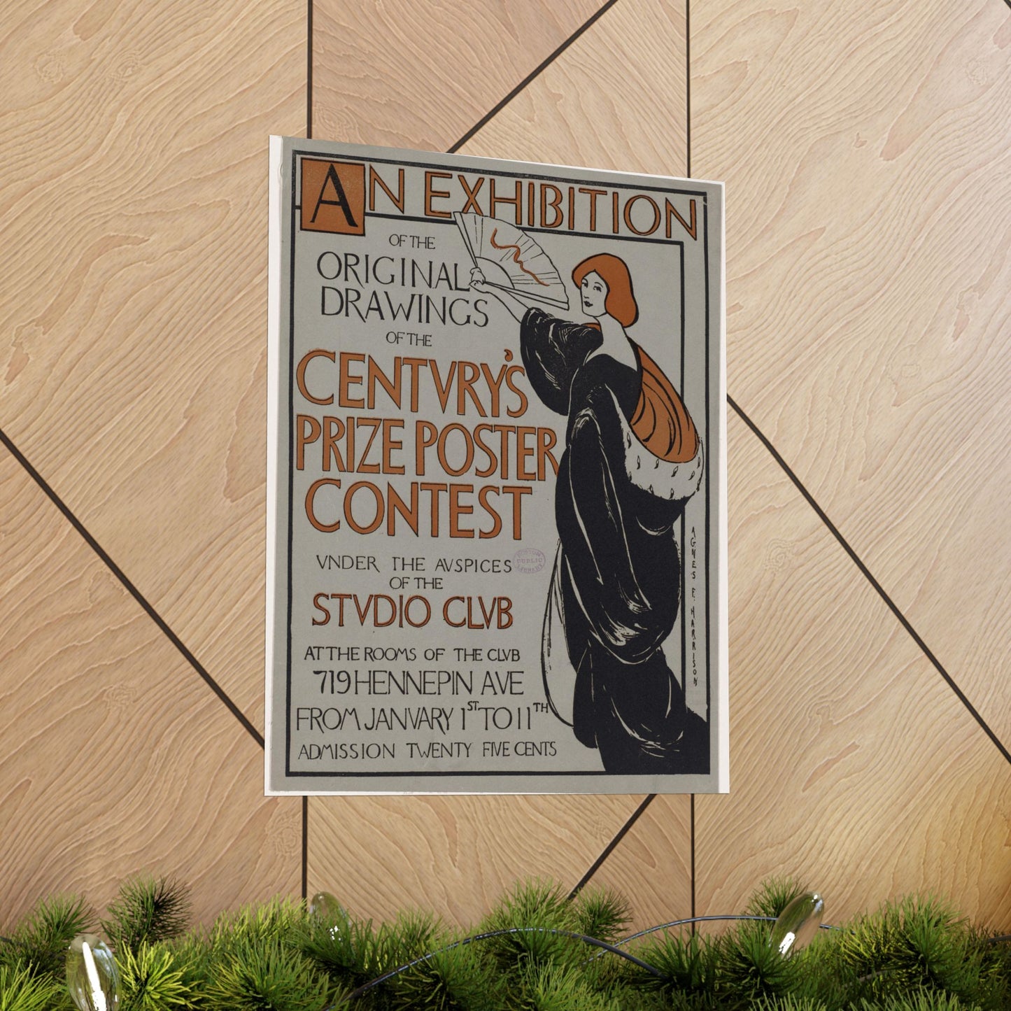 An exhibition of the original drawings of the Century's prize poster contest under the auspices of the Studio Club High Quality Matte Wall Art Poster for Home, Office, Classroom