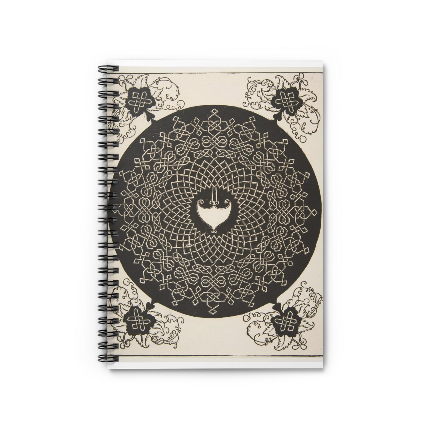 “The Second Knot”. Interlaced Roundel with an Amazon Shield in its Center Spiral Bound Ruled Notebook with Printed Cover