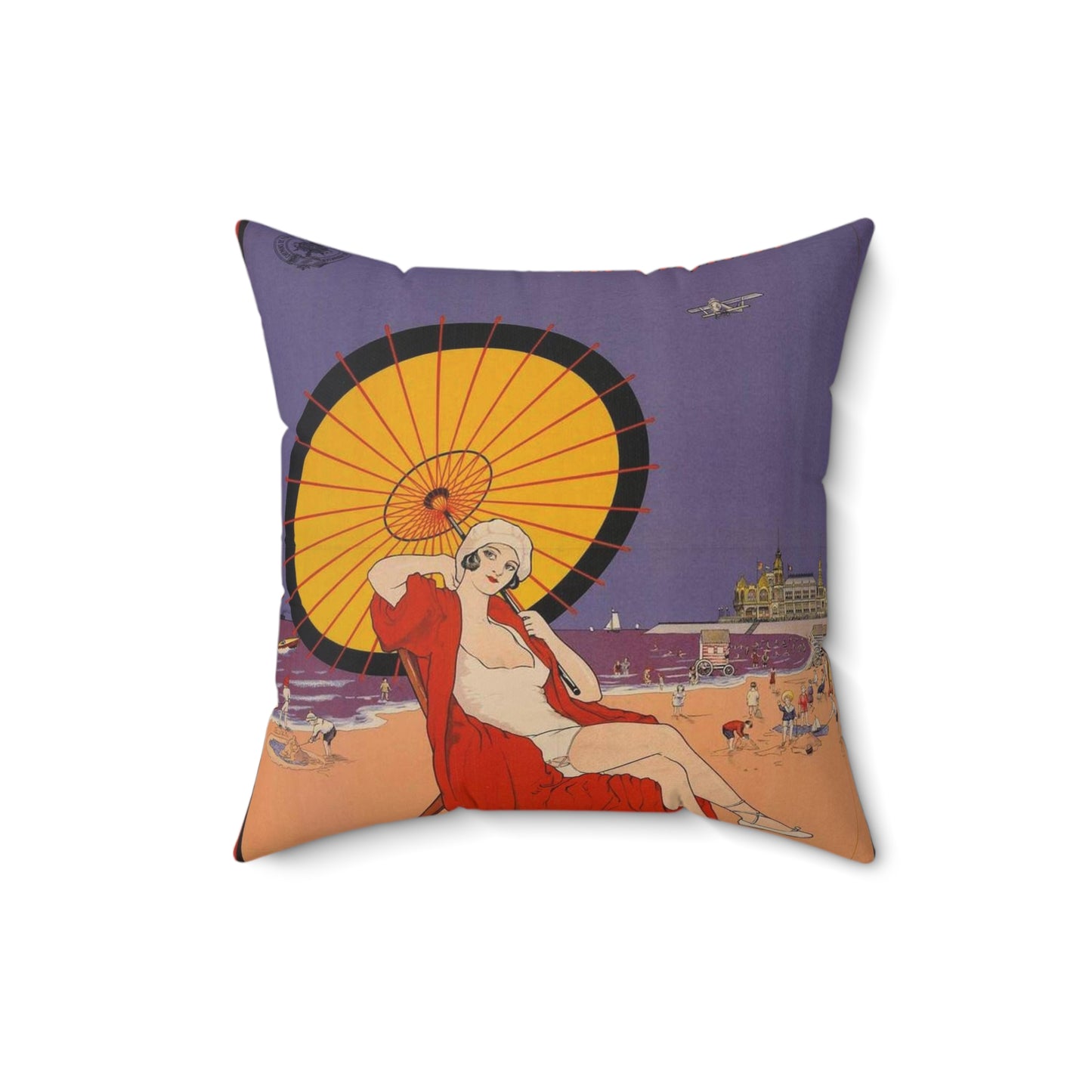 Ostende Belgique - Reine des Plages Decorative Accent Square Pillow