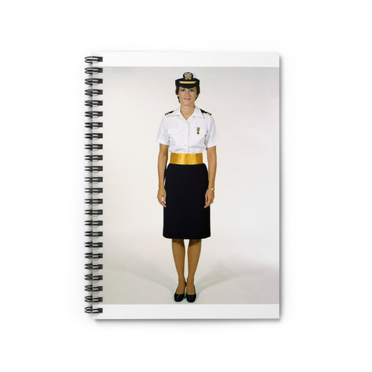 Uniform: Tropical dinner dress blue, female Navy officers Spiral Bound Ruled Notebook with Printed Cover