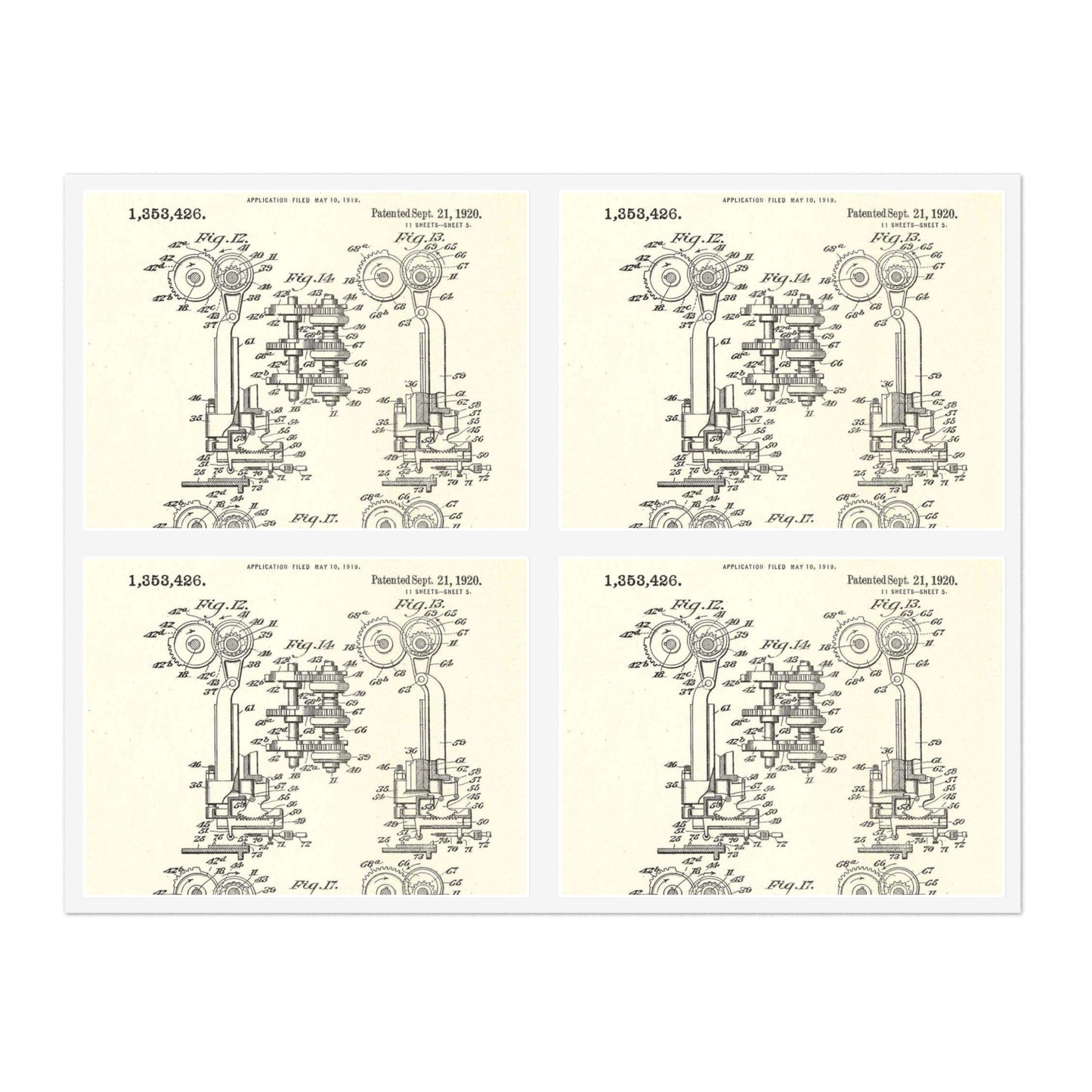 Patent Case File No. 1,353,426, Machine for Shaping Artificial-Flower Petals, Inventor(s)- Alwin J. Schwarzenbach and Benjamin W. Tucker. - DPLA - 73ca175439733b642c8783cdd58e8940 (page 42) Laminated UV Protective Vinyl Stickers