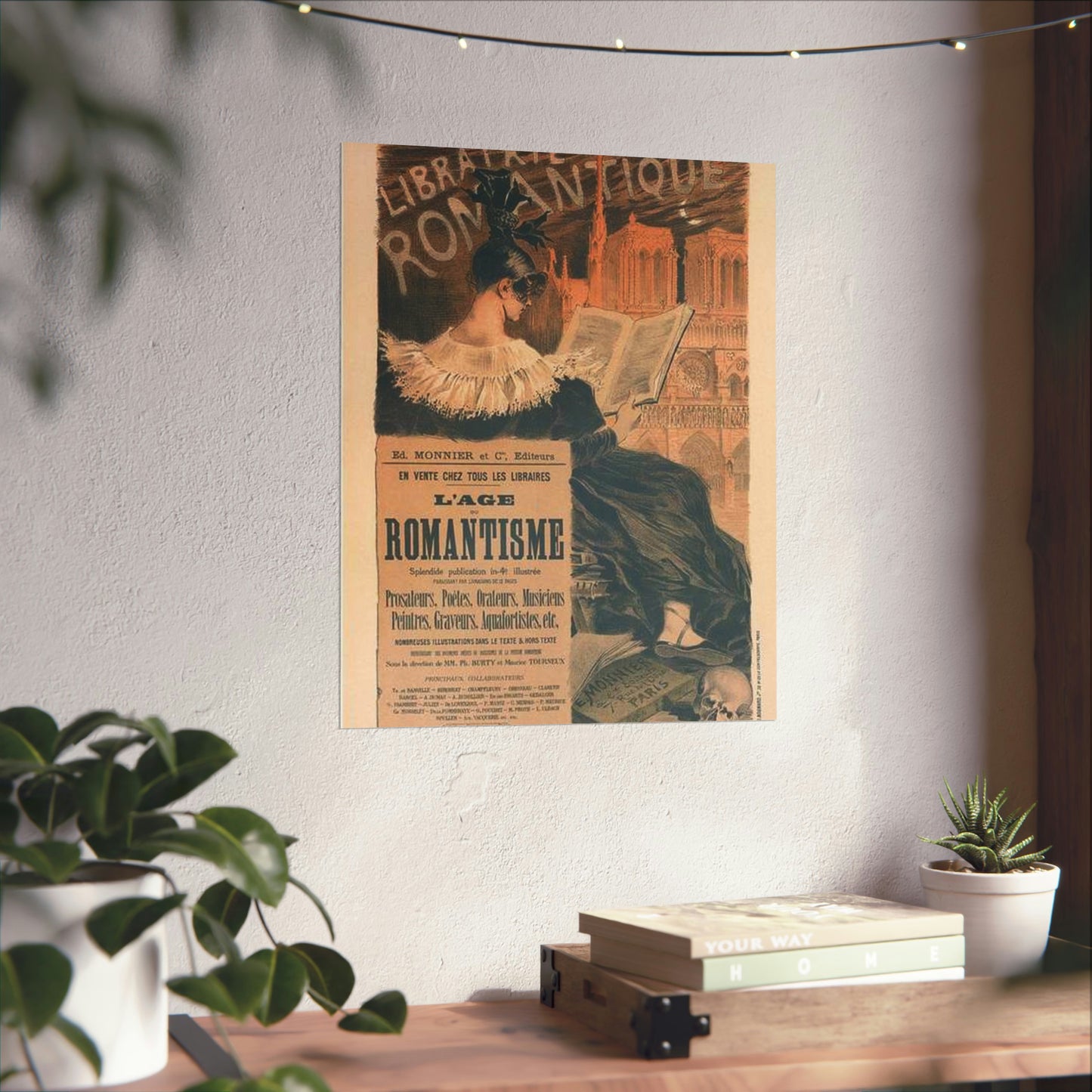 Affiche pour la "Librairie Romantique". High Quality Matte Wall Art Poster for Home, Office, Classroom