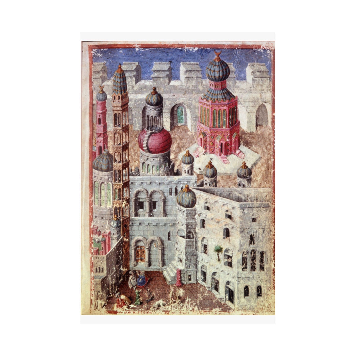 Jerusalem from BL Eg 1070, f. 5 High Quality Matte Wall Art Poster for Home, Office, Classroom