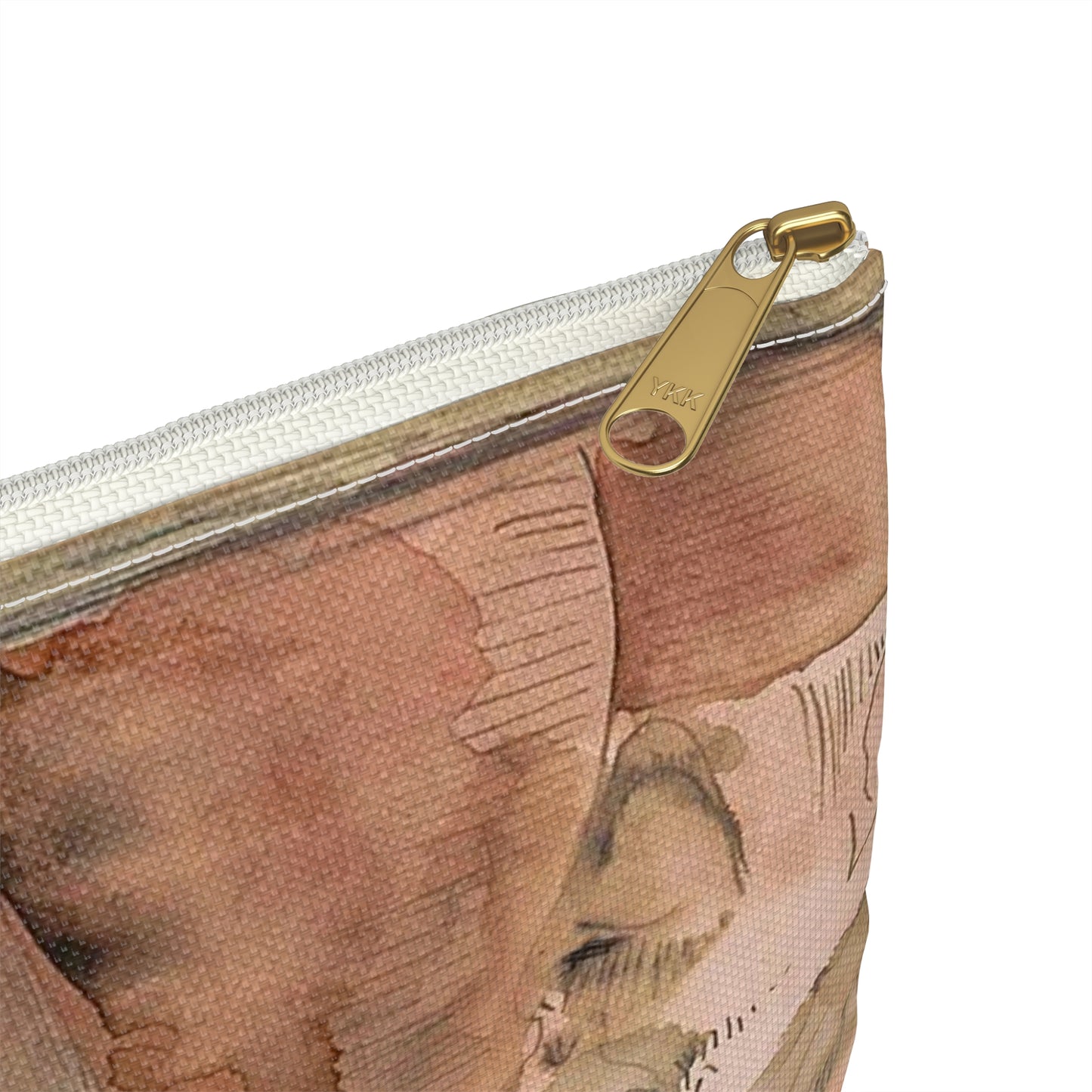 Man met een baard, wandelstok en hoge hoed, in profiel naar links Large Organizer Pouch with Black Zipper