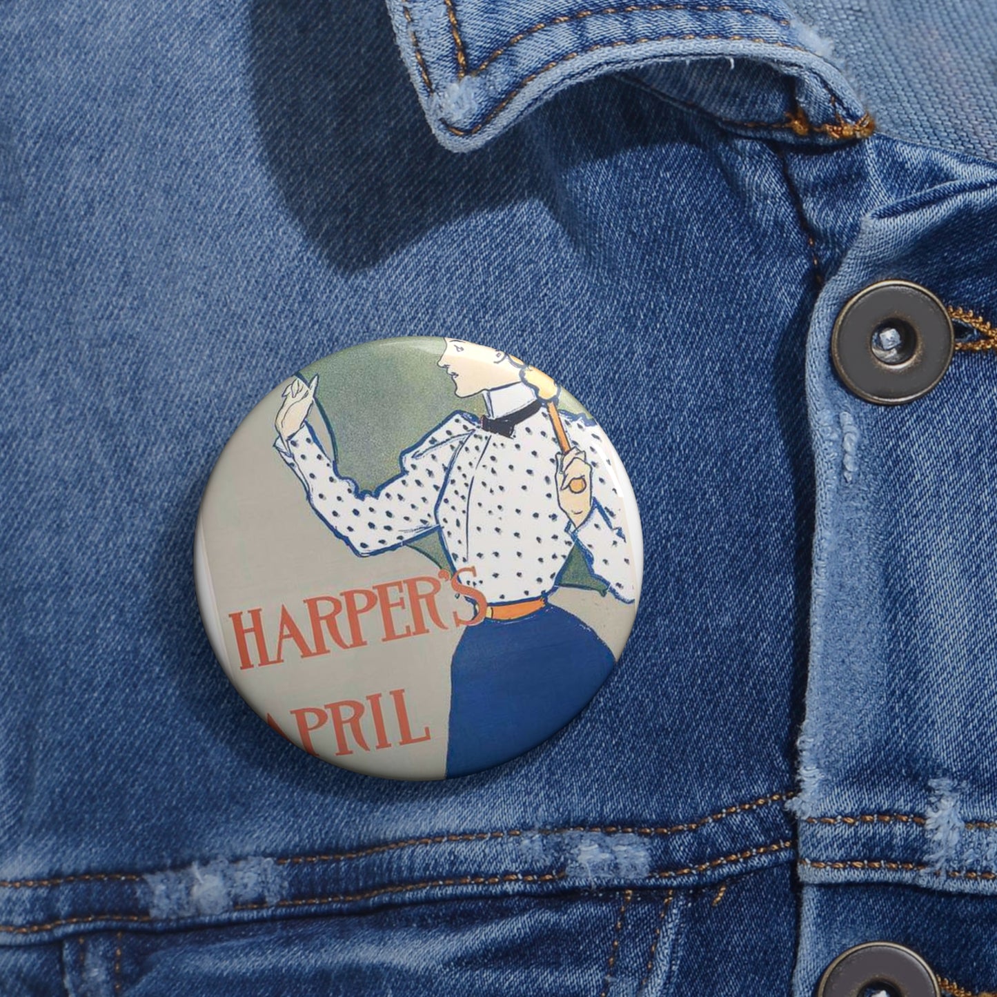 Edward Penfield, Harper's April Pin Buttons with Crisp Design