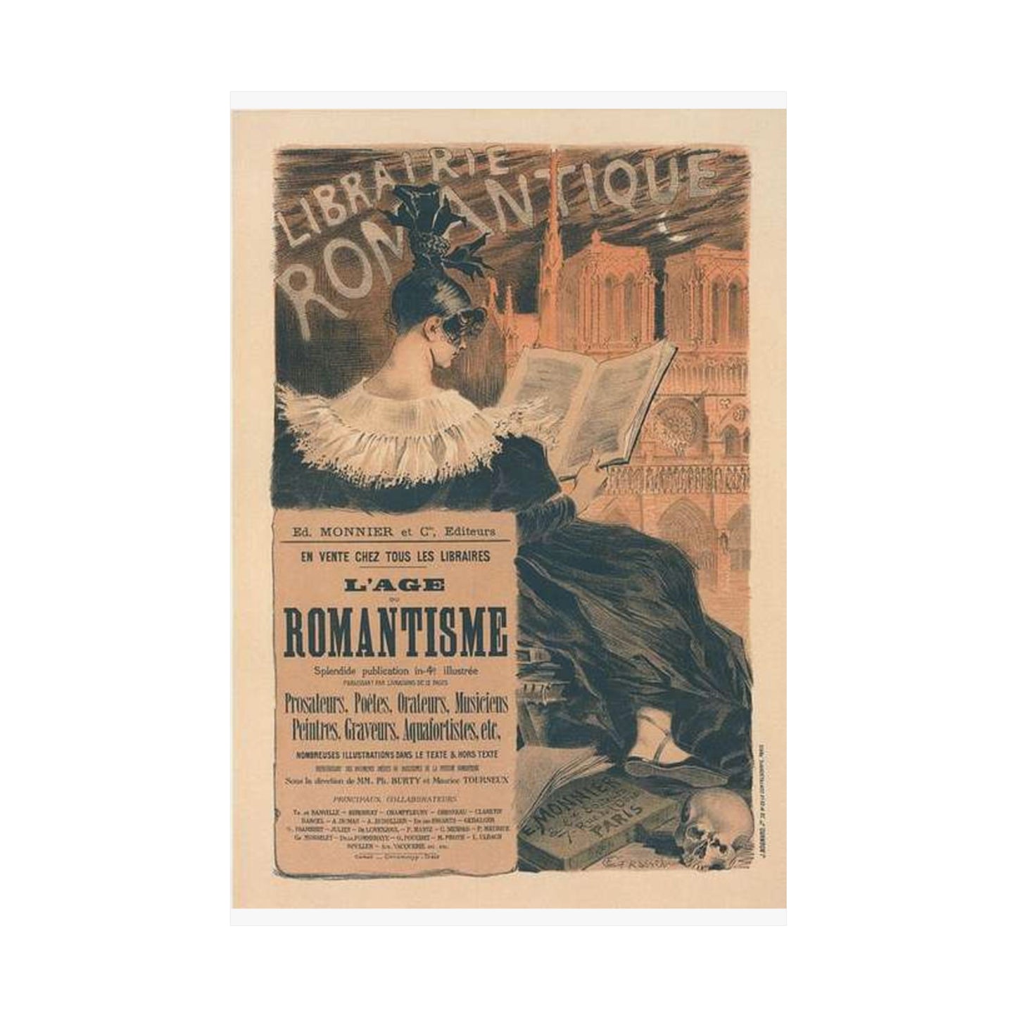 Affiche pour la "Librairie Romantique". High Quality Matte Wall Art Poster for Home, Office, Classroom