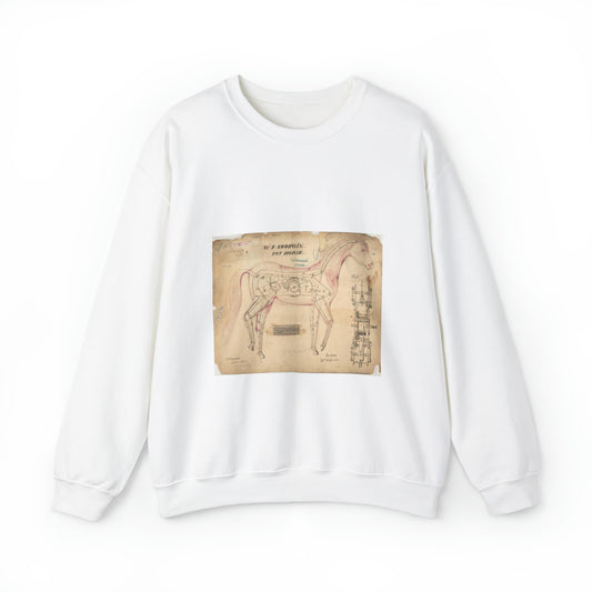 Patent drawing - Drawing of Toy Horse Public domain  image White Heavy Blend Adult Crew Neck SweatShirt