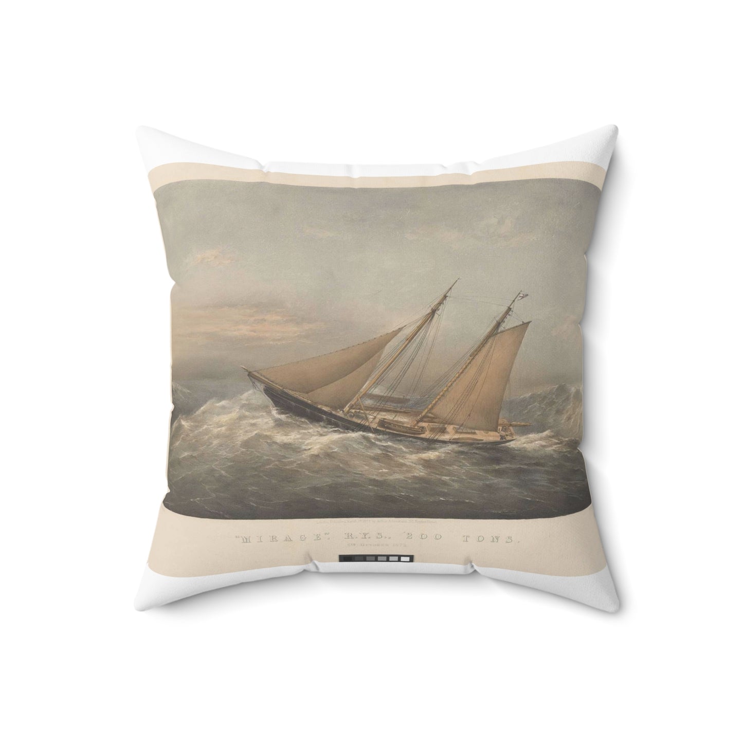 Mirage, R.Y.S., 200 Tons. 5th October 1872 RMG PY8772 Decorative Accent Square Pillow