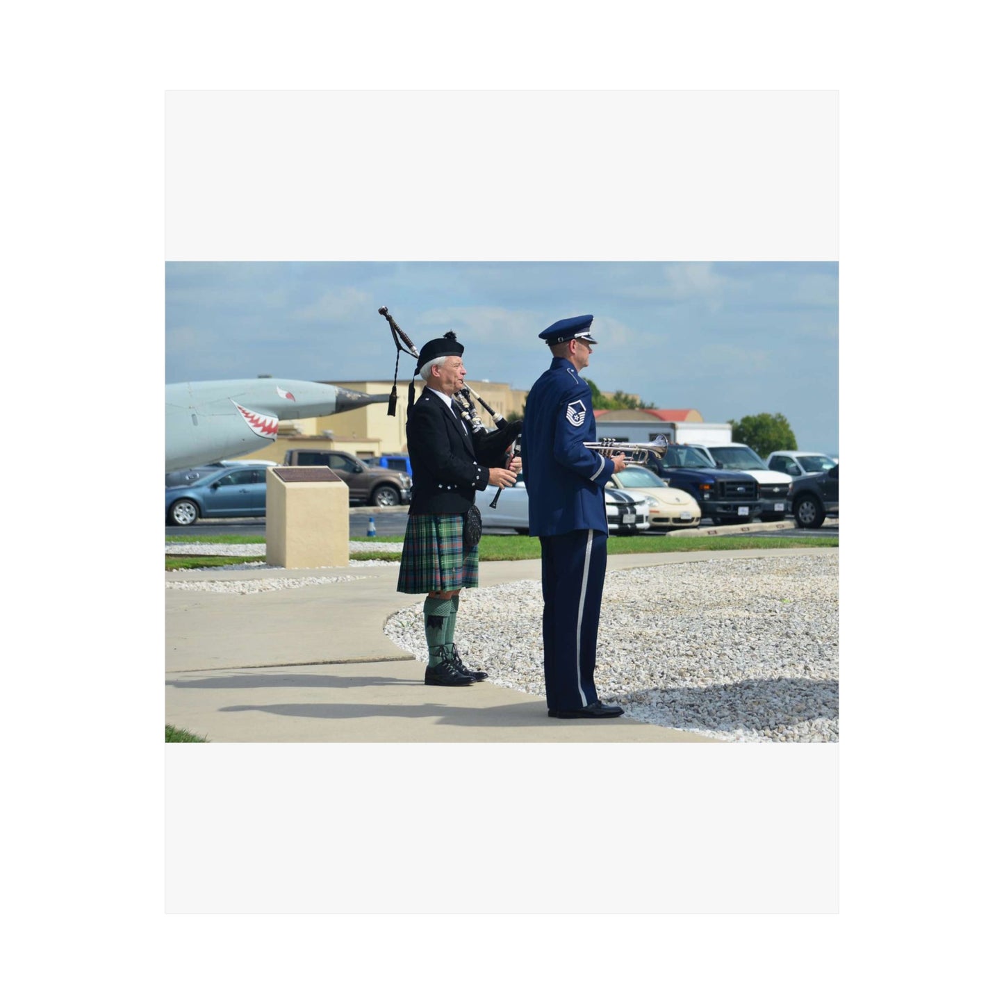 During the Twenty-Fifth Air Force Remembrance Ceremony High Quality Matte Wall Art Poster for Home, Office, Classroom