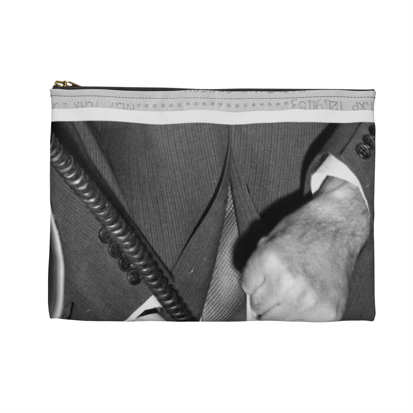 Richard Nixon clinches his fist as he addresses his first audience in Long Island, New York Large Organizer Pouch with Black Zipper