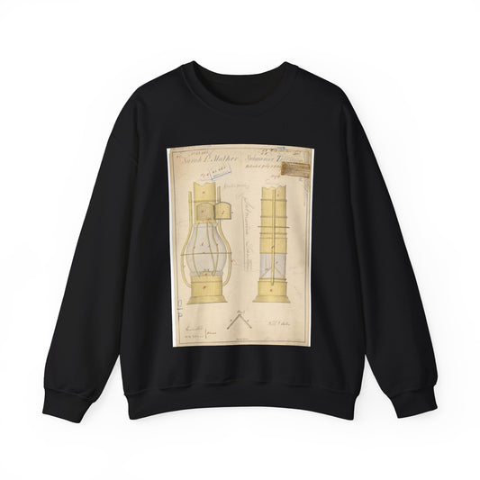 Patent drawing - Drawing of Submarine Telescope Public domain  image Black Heavy Blend Adult Crew Neck SweatShirt