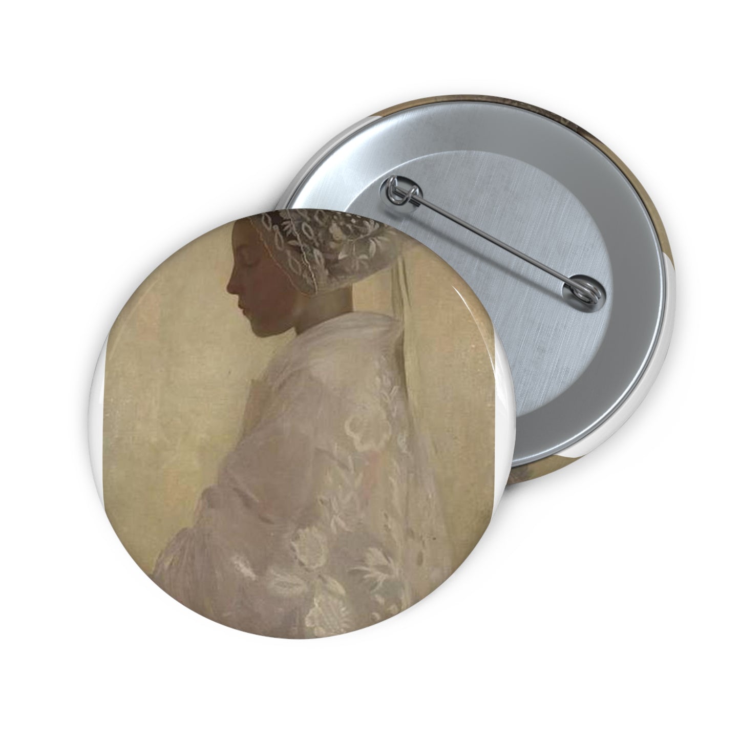 Gaston la touche a maiden in contemplation Pin Buttons with Crisp Design