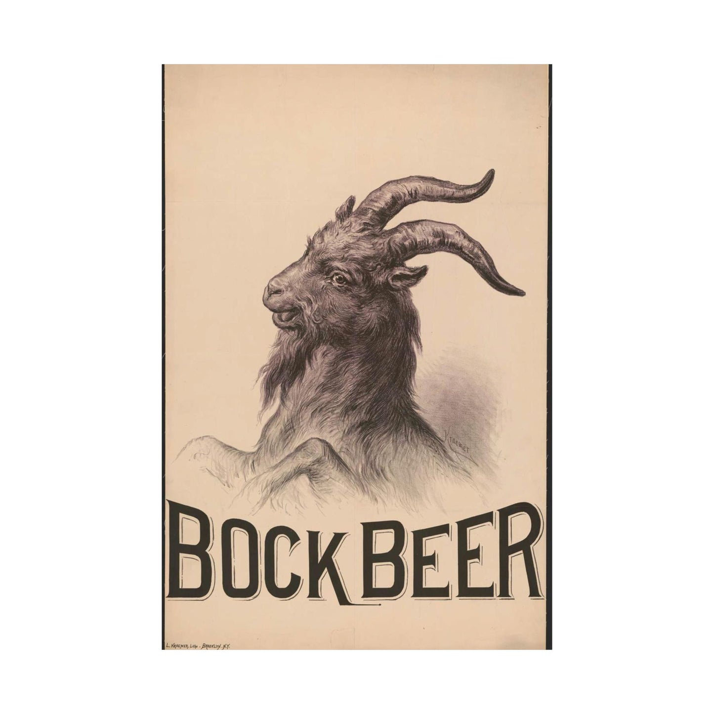 Bock Beer - Print, Library of Congress collection High Quality Matte Wall Art Poster for Home, Office, Classroom