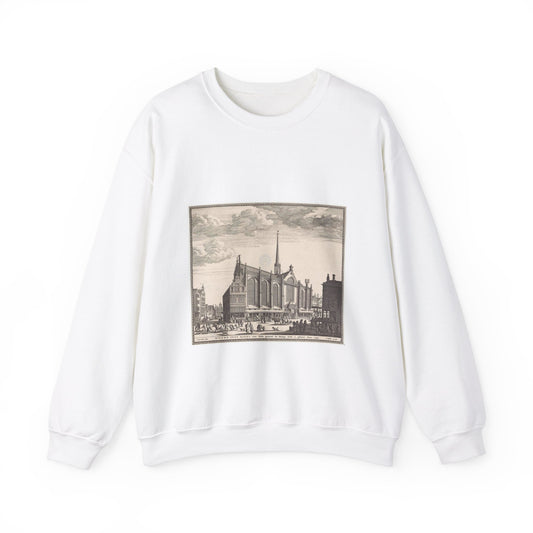 Gezicht op de Heilige Stede (Nieuwezijds Kapel) te Amsterdam White Heavy Blend Adult Crew Neck SweatShirt