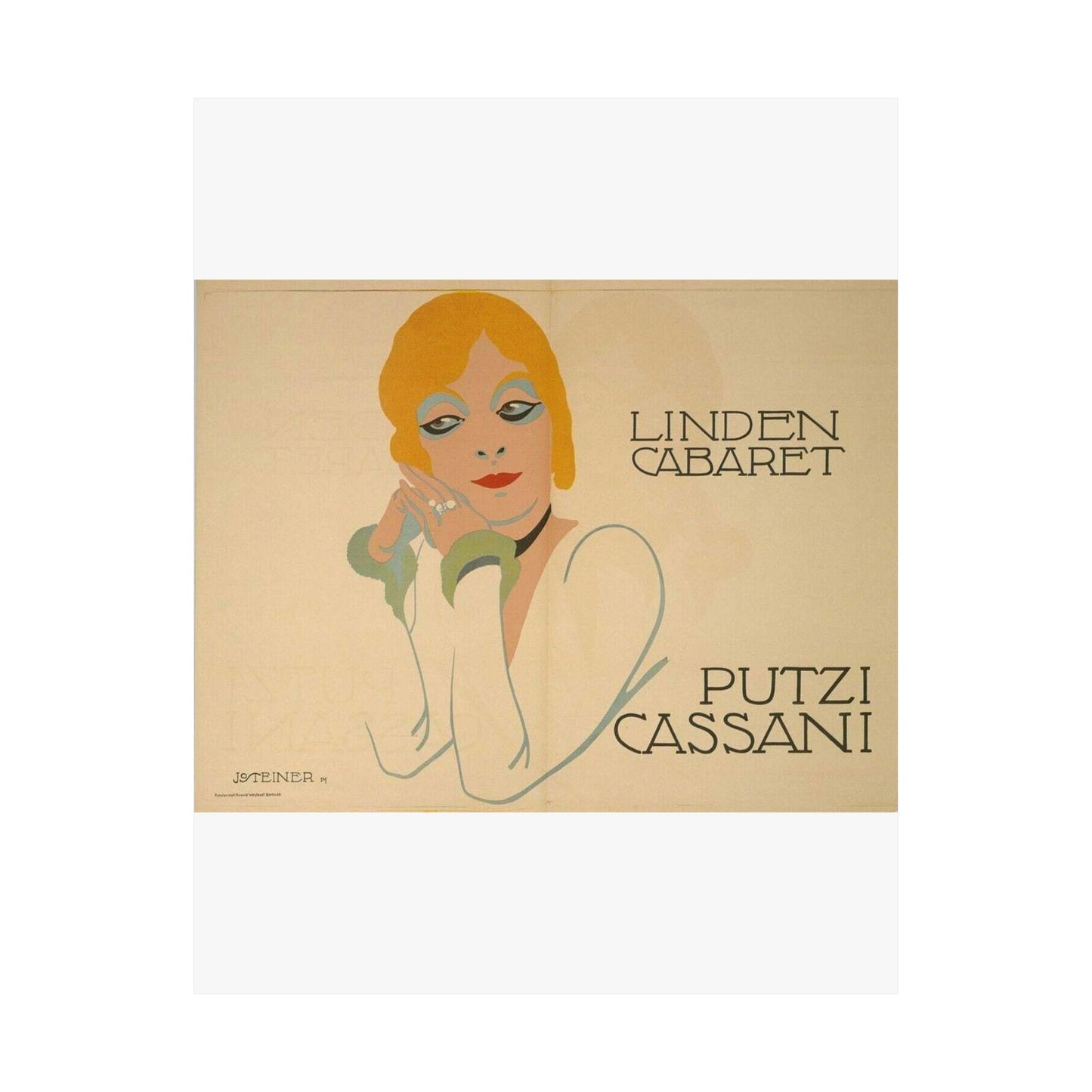 Putzi Cassani - Linden Cabaret - Jo Steiner, 1914 High Quality Matte Wall Art Poster for Home, Office, Classroom