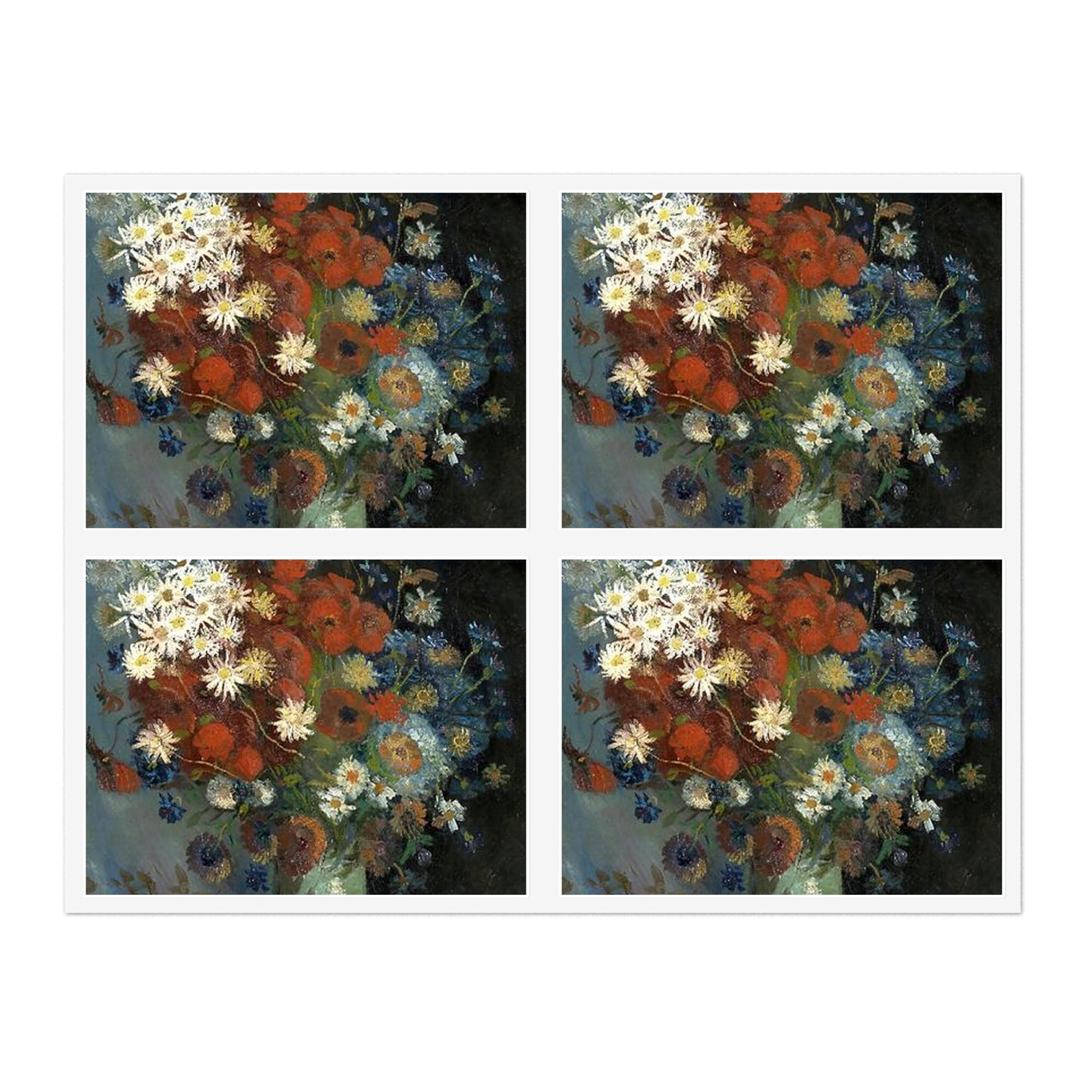 Still life with meadow flowers and roses Van Gogh 1886 Laminated UV Protective Vinyl Stickers