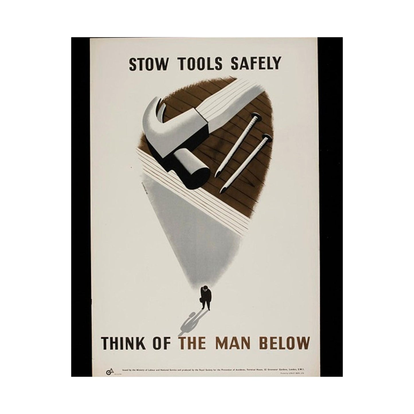 Stow Tools Safely Tom Eckersley High Quality Matte Wall Art Poster for Home, Office, Classroom