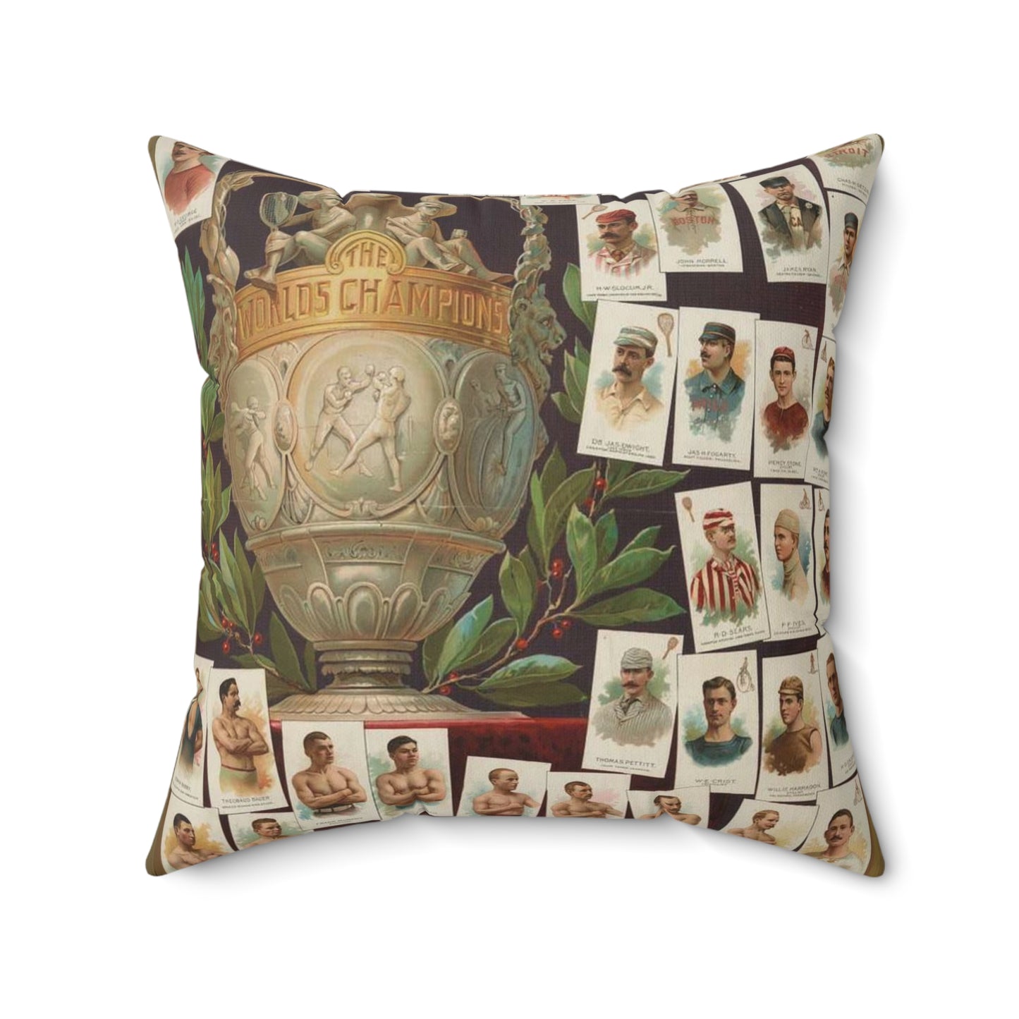 Allen & Ginter. Richmond, Virginia Richmond straight cut no. 1 cigarettes Virginia brights. The worlds champions second series Decorative Accent Square Pillow