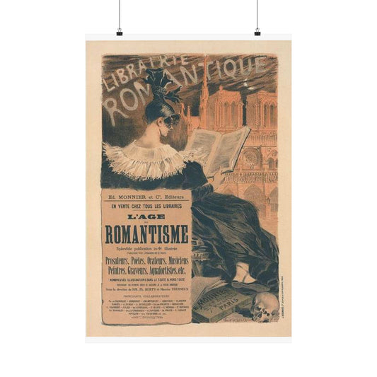 Affiche pour la "Librairie Romantique". High Quality Matte Wall Art Poster for Home, Office, Classroom