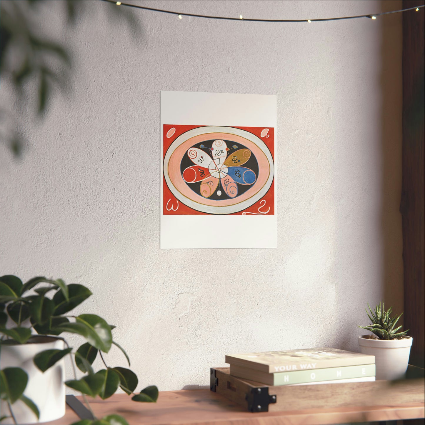 A painting of a colorful flower with writing on it Hilma af Klint - no date - Untitled High Quality Matte Wall Art Poster for Home, Office, Classroom