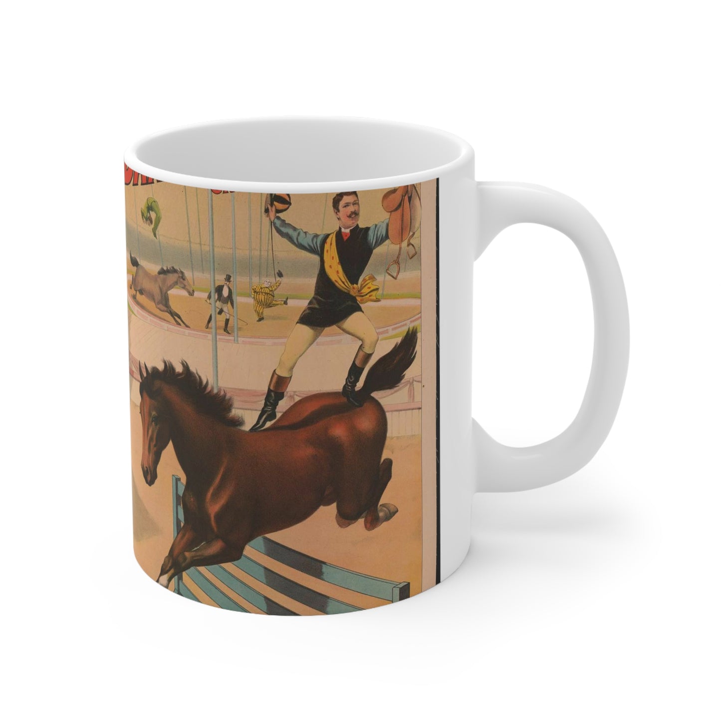 Die Barnum & Bailey groesste schaustellung der welt Reiter-wettrennen. Der Springende jockey.. Beautiful Novelty Ceramic Coffee Mug 11oz