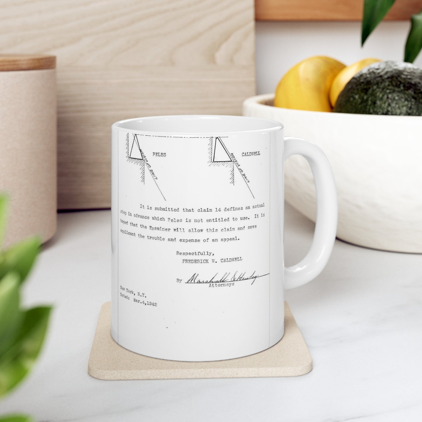 Patent Case File No. 2,298,194, Birdproofing, Inventor- Frederick W. Caldwell. - DPLA - 74c301010ed26c59dcbf62dd3cb26c47 (page 52) Beautiful Novelty Ceramic Coffee Mug 11oz