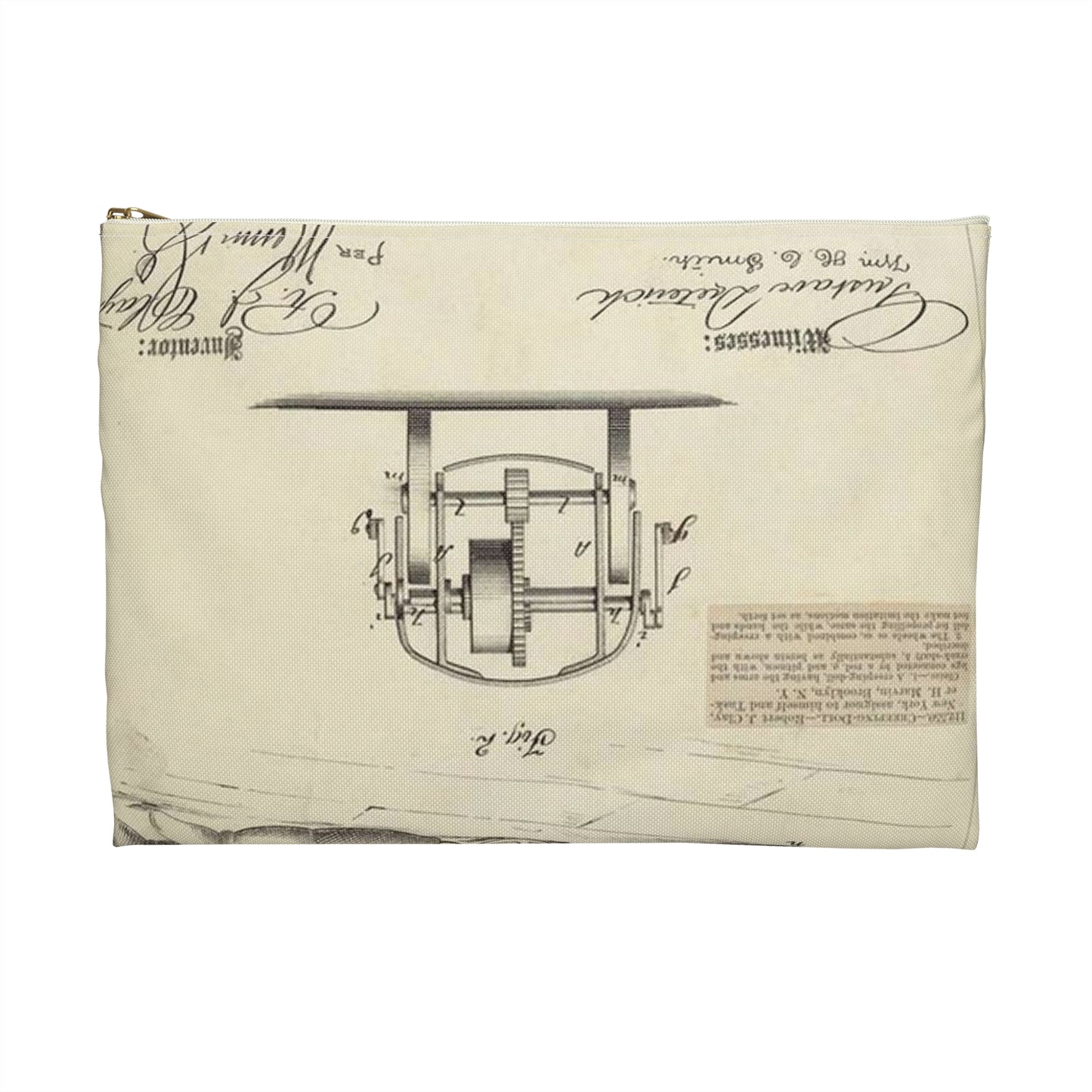 Patent drawing - Drawing of Creeping Baby Doll Public domain  image Large Organizer Pouch with Black Zipper