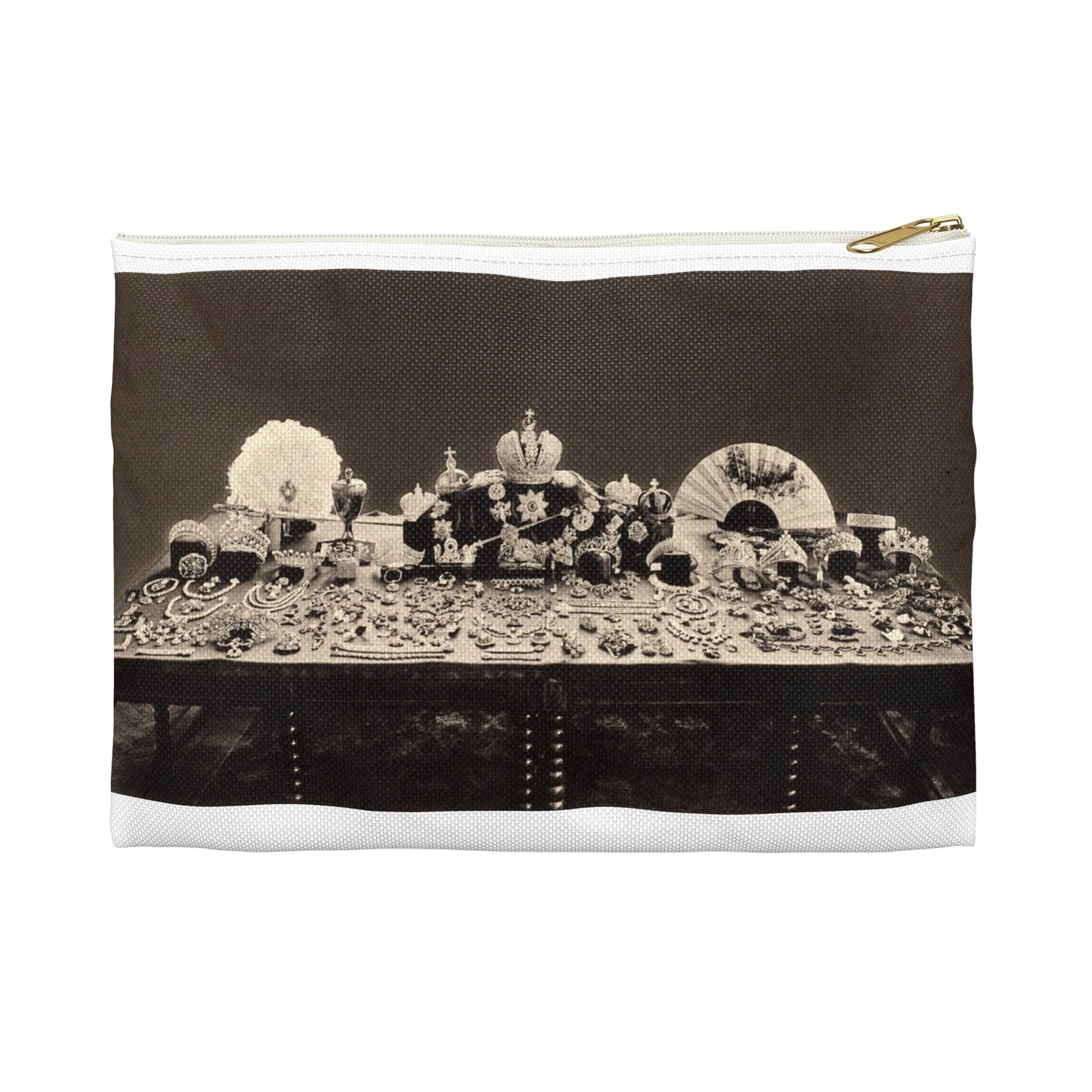 Jewels of the House of the Romanovs.Catalog of Academician A. Fersman. Large Organizer Pouch with Black Zipper