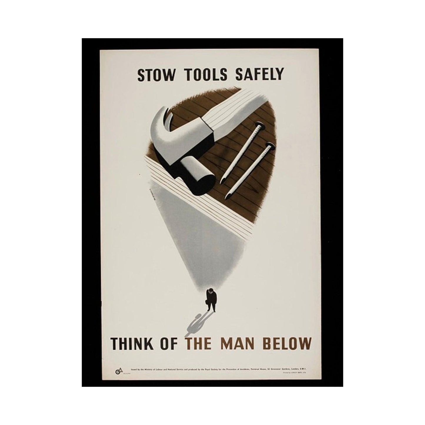 Stow Tools Safely Tom Eckersley High Quality Matte Wall Art Poster for Home, Office, Classroom