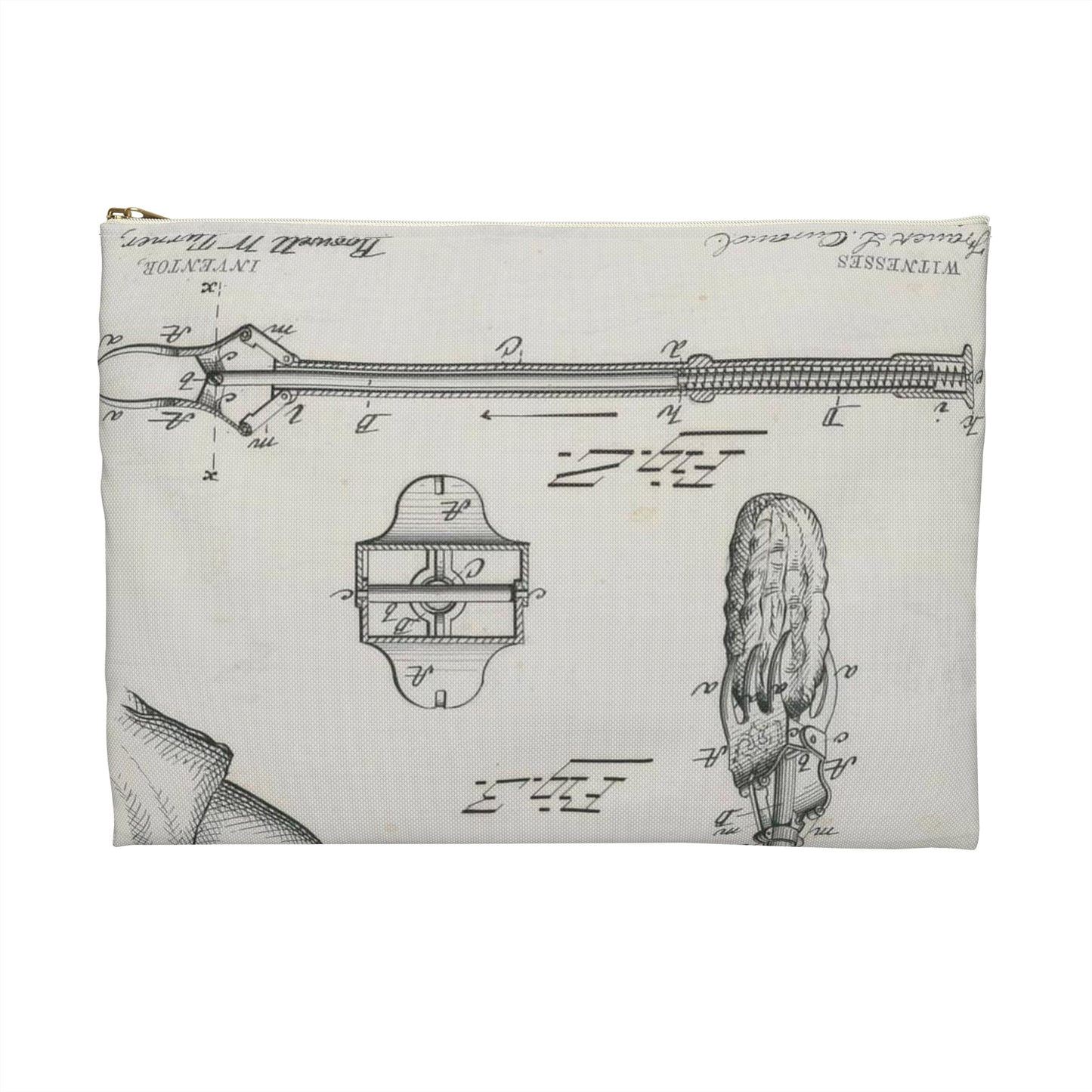 Patent drawing - for R. W. Turner's Fork for Domestic and Other Uses Public domain  image Large Organizer Pouch with Black Zipper