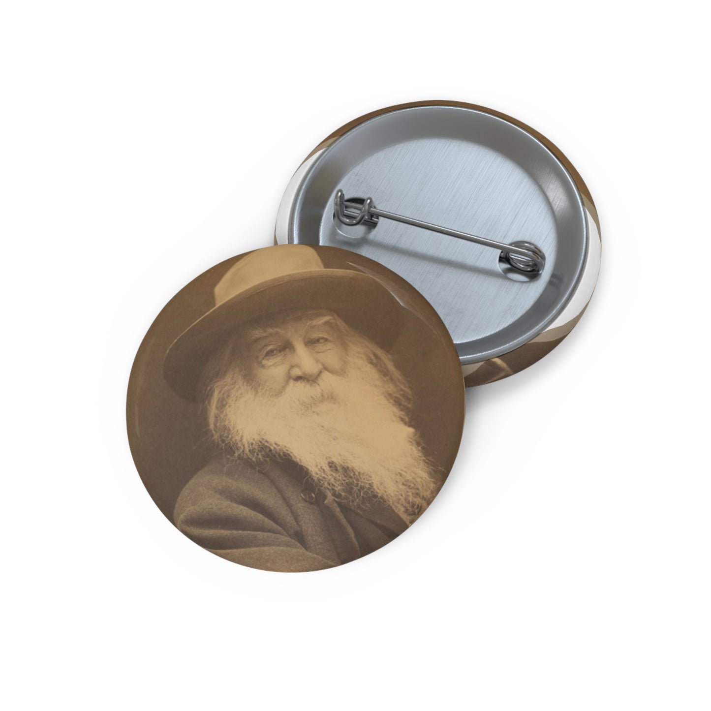 George C. Cox - Walt Whitman - Google Art Project Pin Buttons with Crisp Design