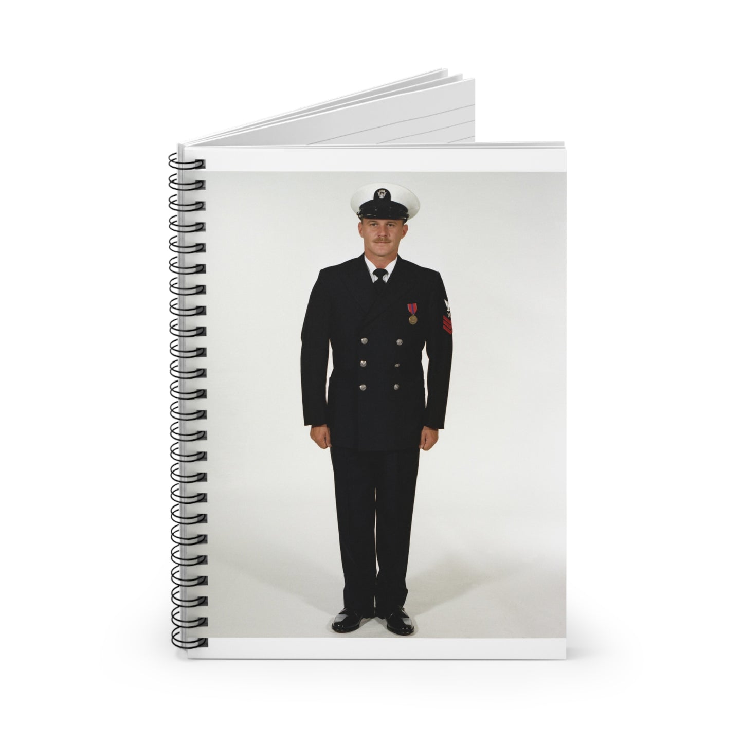 Uniform: Full dress blue, Navy enlisted men, ranks E-1 through E-6 Spiral Bound Ruled Notebook with Printed Cover