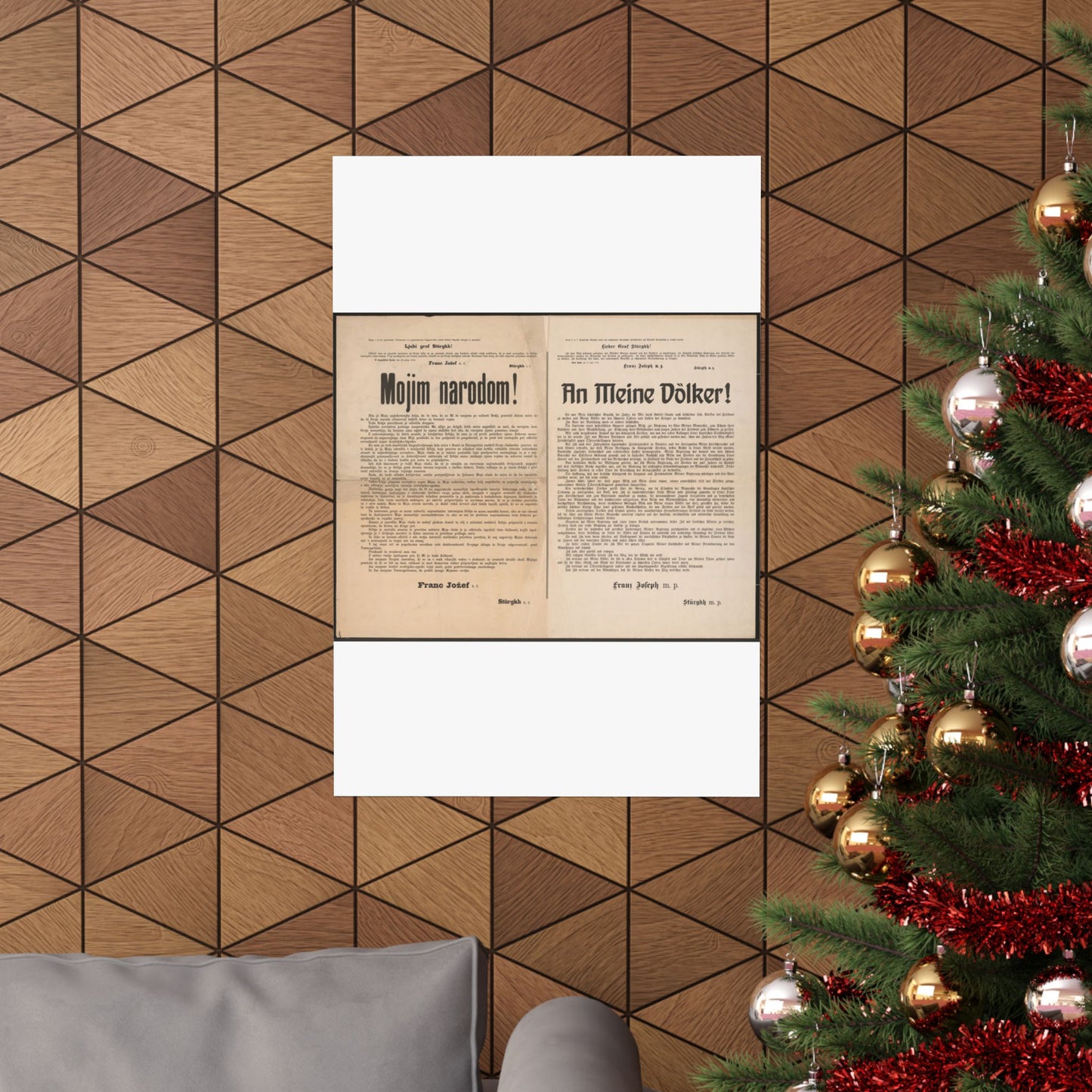Mojim narodom! | An Meine Völker! - Schreiben von Kaiser Franz Joseph - Kriegserklärung - Mehrsprachiges Plakat High Quality Matte Wall Art Poster for Home, Office, Classroom