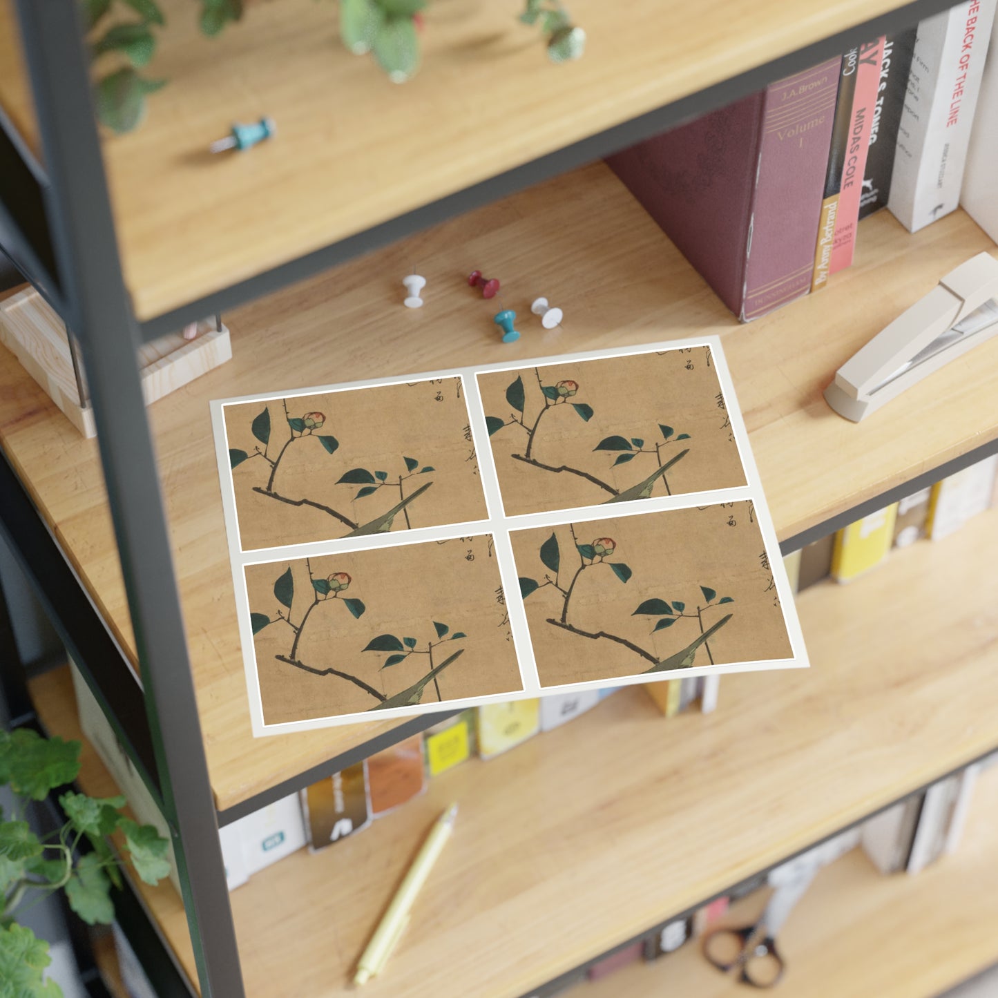 Utagawa Hiroshige - Tsubaki ni uguisu, Ando Hiroshige Laminated UV Protective Vinyl Stickers