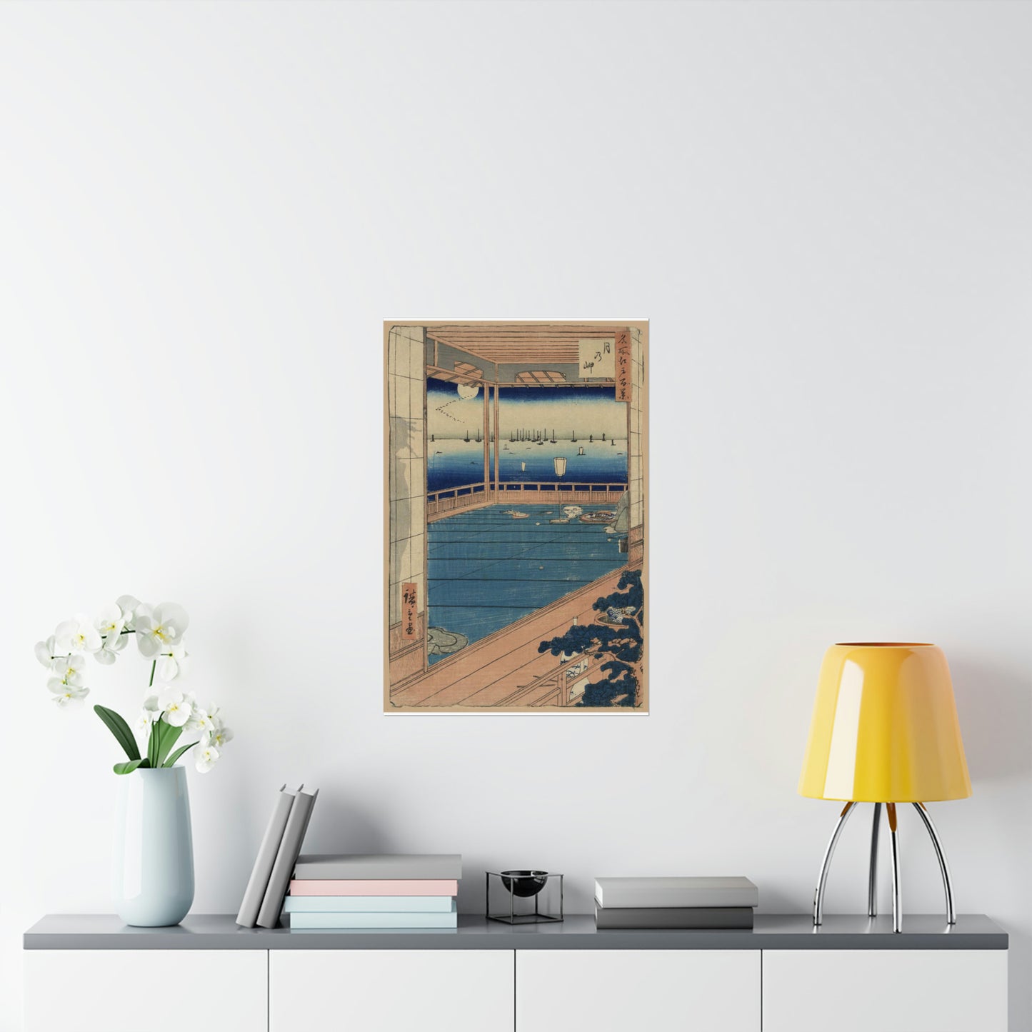 Tsuki no misaki, Andō Hiroshige - Ukiyo e print High Quality Matte Wall Art Poster for Home, Office, Classroom