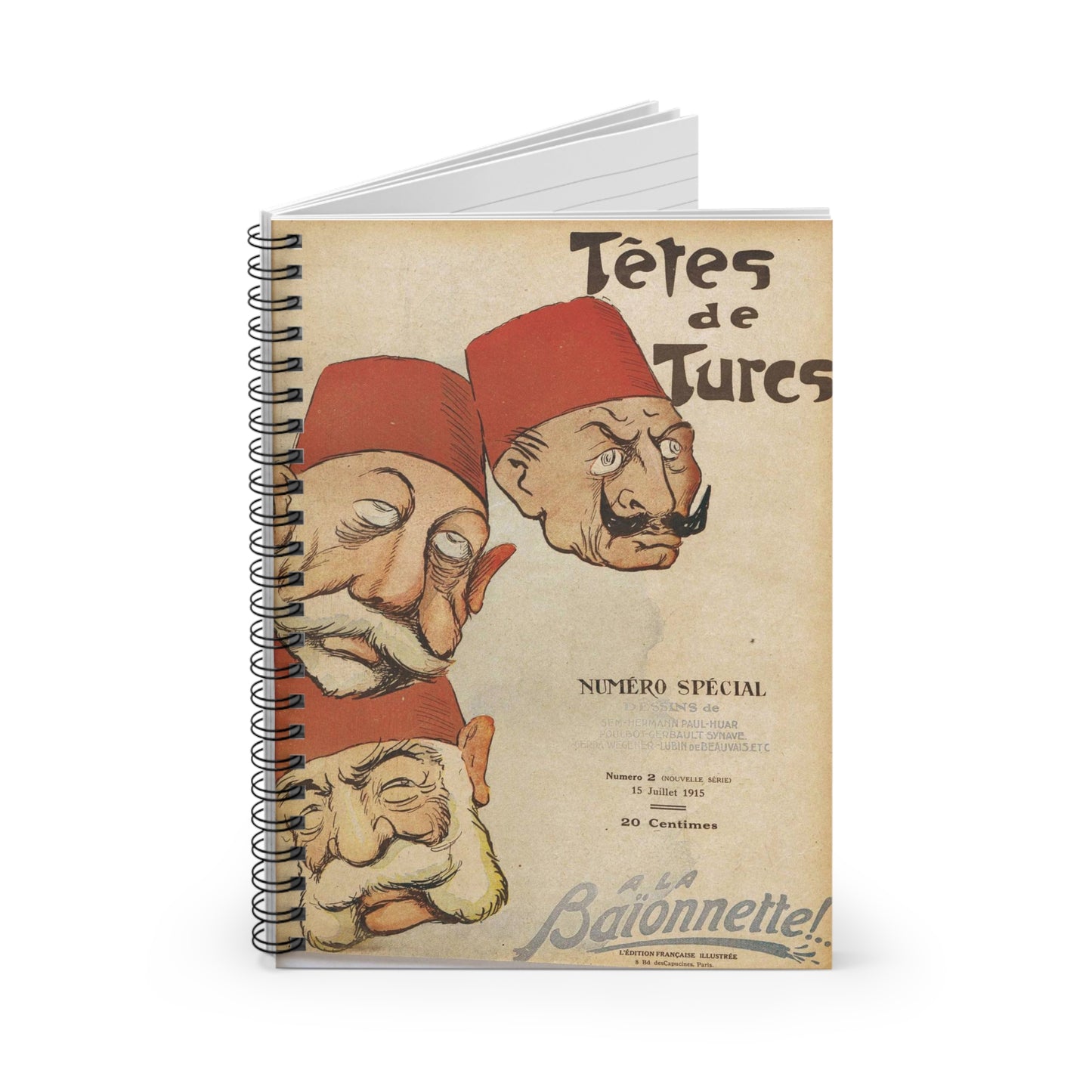 Georges Goursat - La Baïonnette numéro 2 couverture Spiral Bound Ruled Notebook with Printed Cover