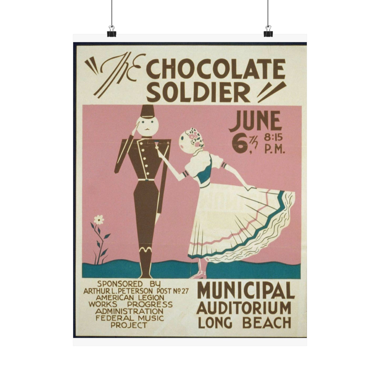 "The chocolate soldier" - WPA poster, Public domain, Library of Congress High Quality Matte Wall Art Poster for Home, Office, Classroom